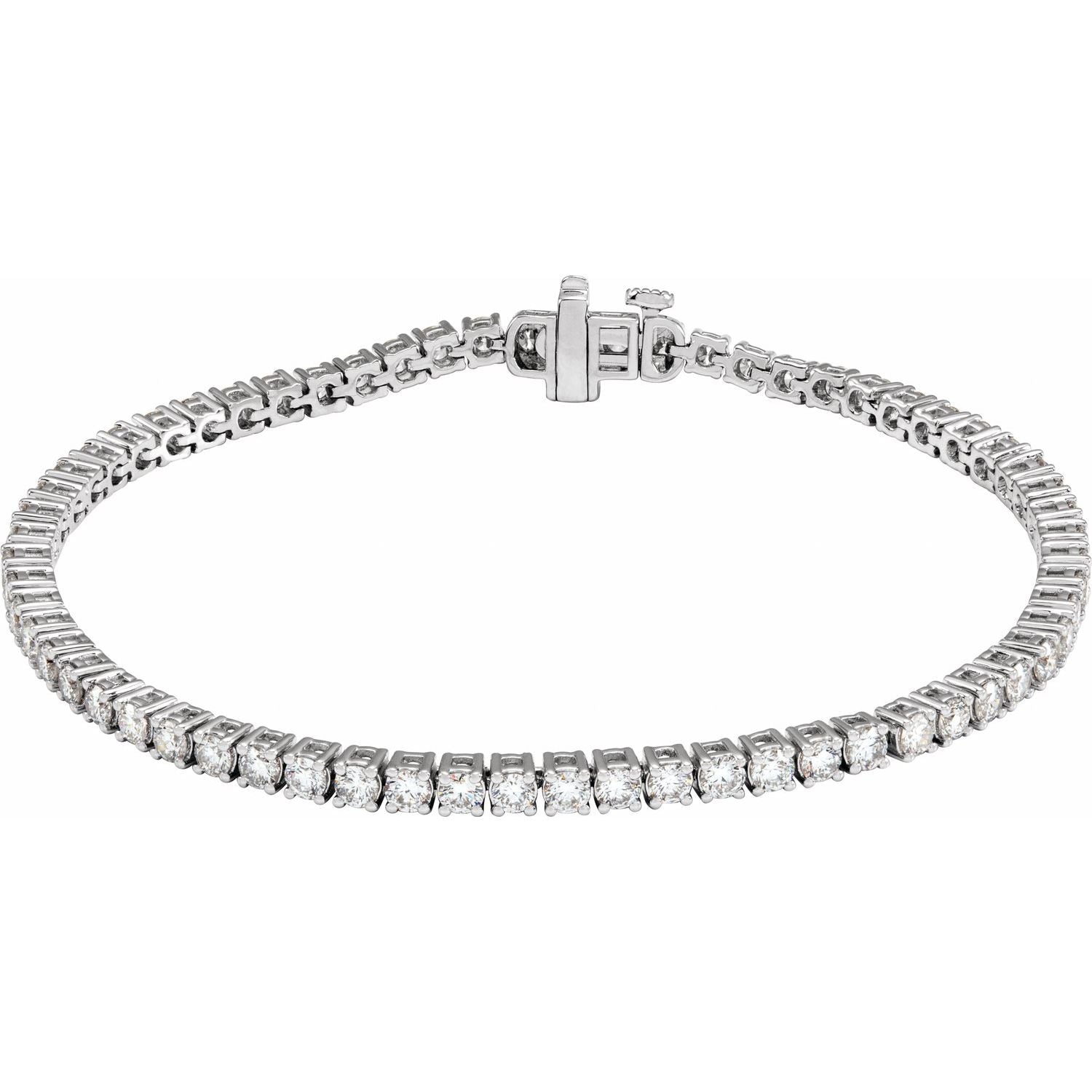 4 CTW Lab-Grown Diamond Line Bracelet | Metal Type=14K White Gold | Image 1