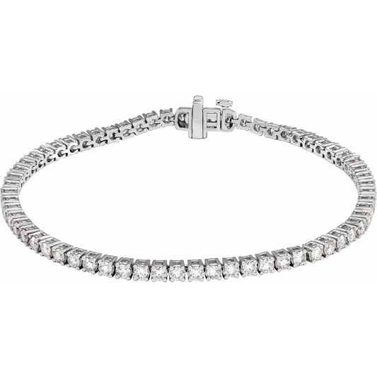 4 CTW Lab-Grown Diamond Line Bracelet | Metal Type=14K White Gold | Image 1