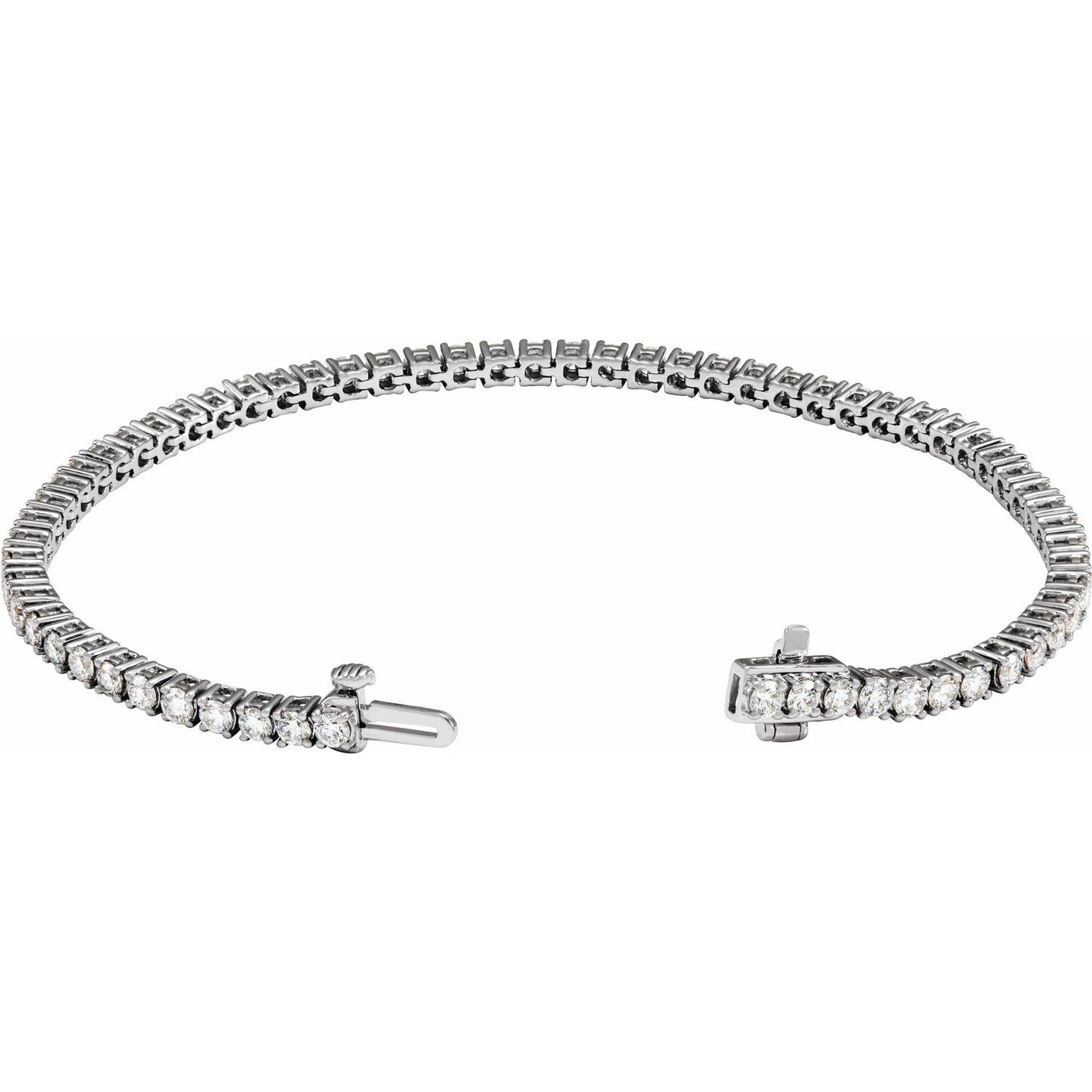 4 CTW Lab-Grown Diamond Line Bracelet | Metal Type=14K White Gold | Image 2