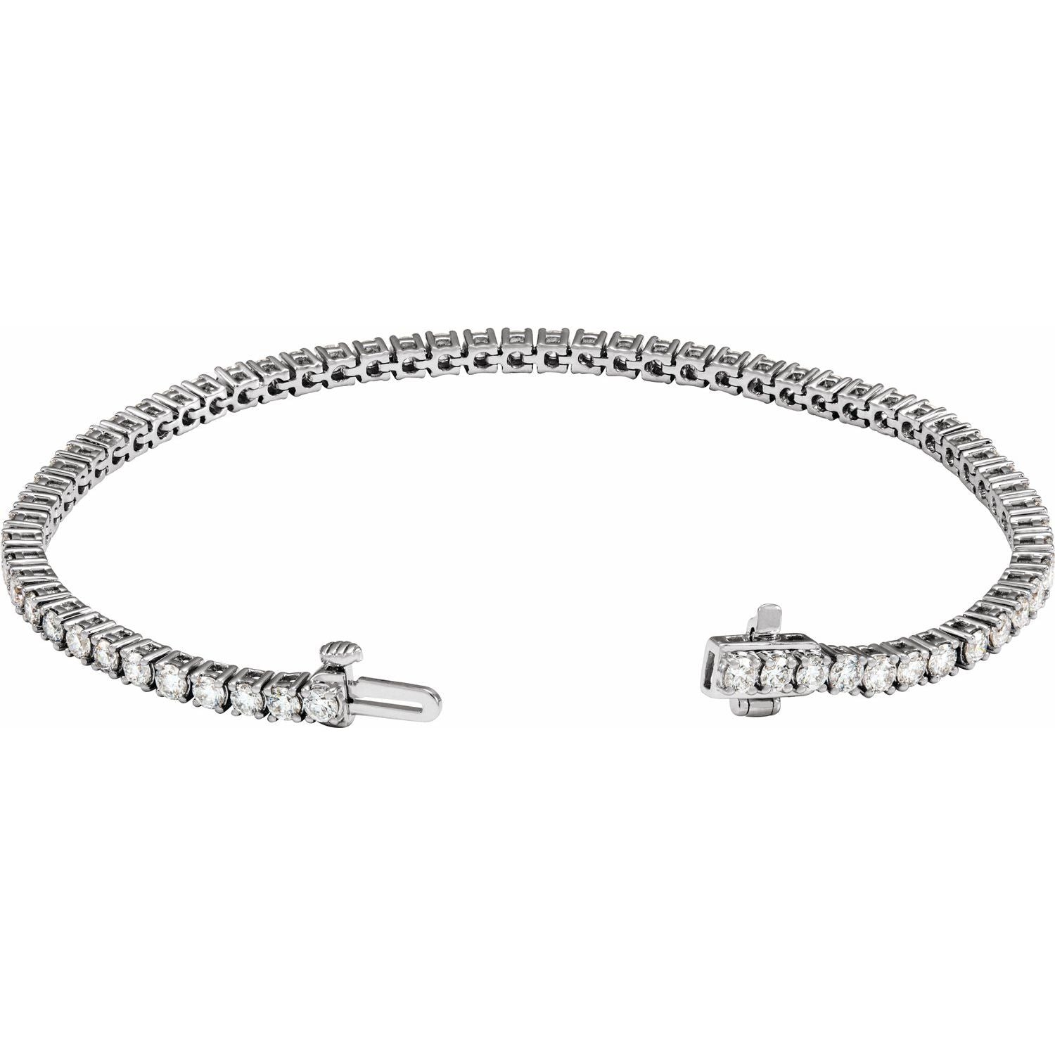 4 CTW Lab-Grown Diamond Line Bracelet | Metal Type=14K White Gold | Image 2