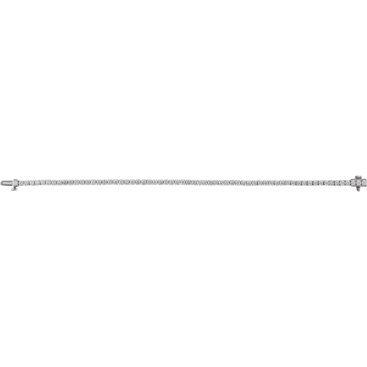 4 CTW Lab-Grown Diamond Line Bracelet | Metal Type=14K White Gold | Image 3