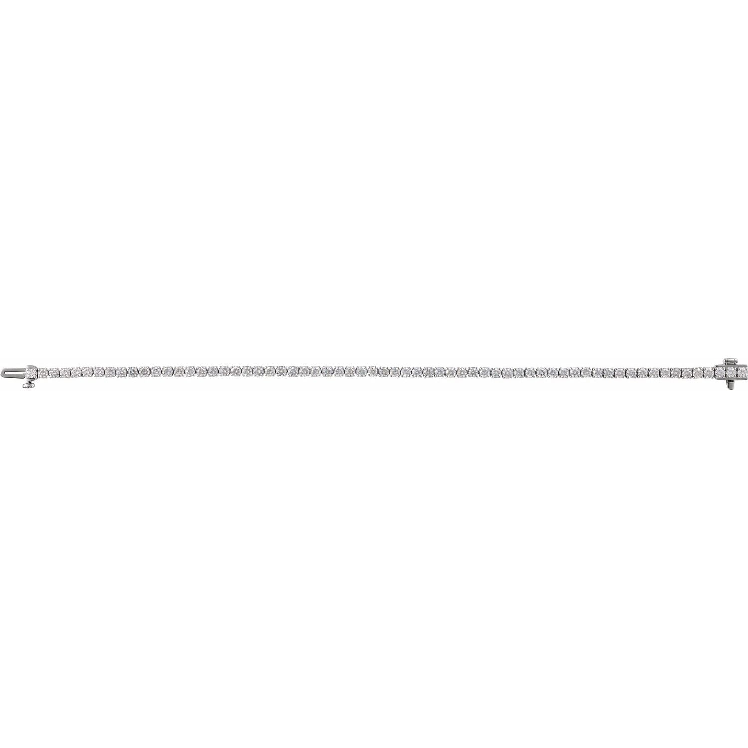 4 CTW Lab-Grown Diamond Line Bracelet | Metal Type=14K White Gold | Image 3