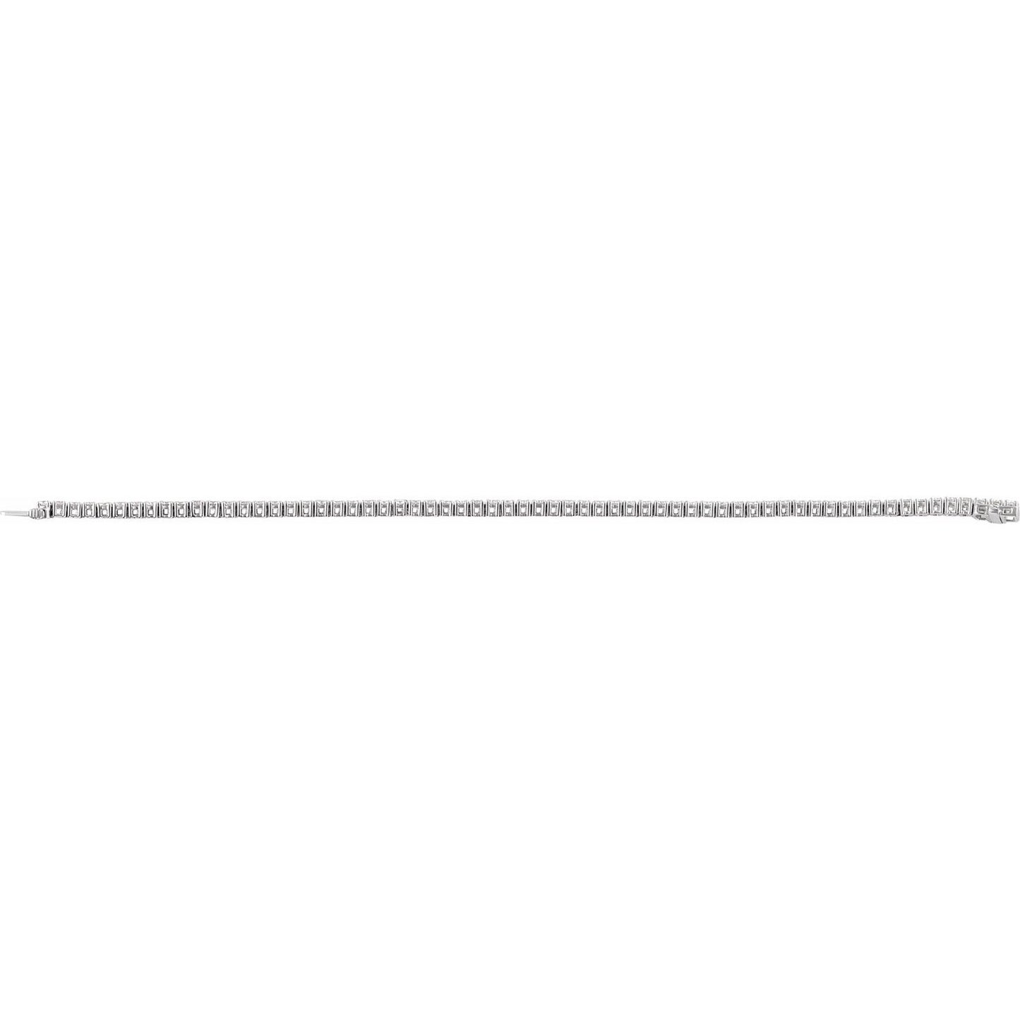4 CTW Lab-Grown Diamond Line Bracelet | Metal Type=14K White Gold | Image 4