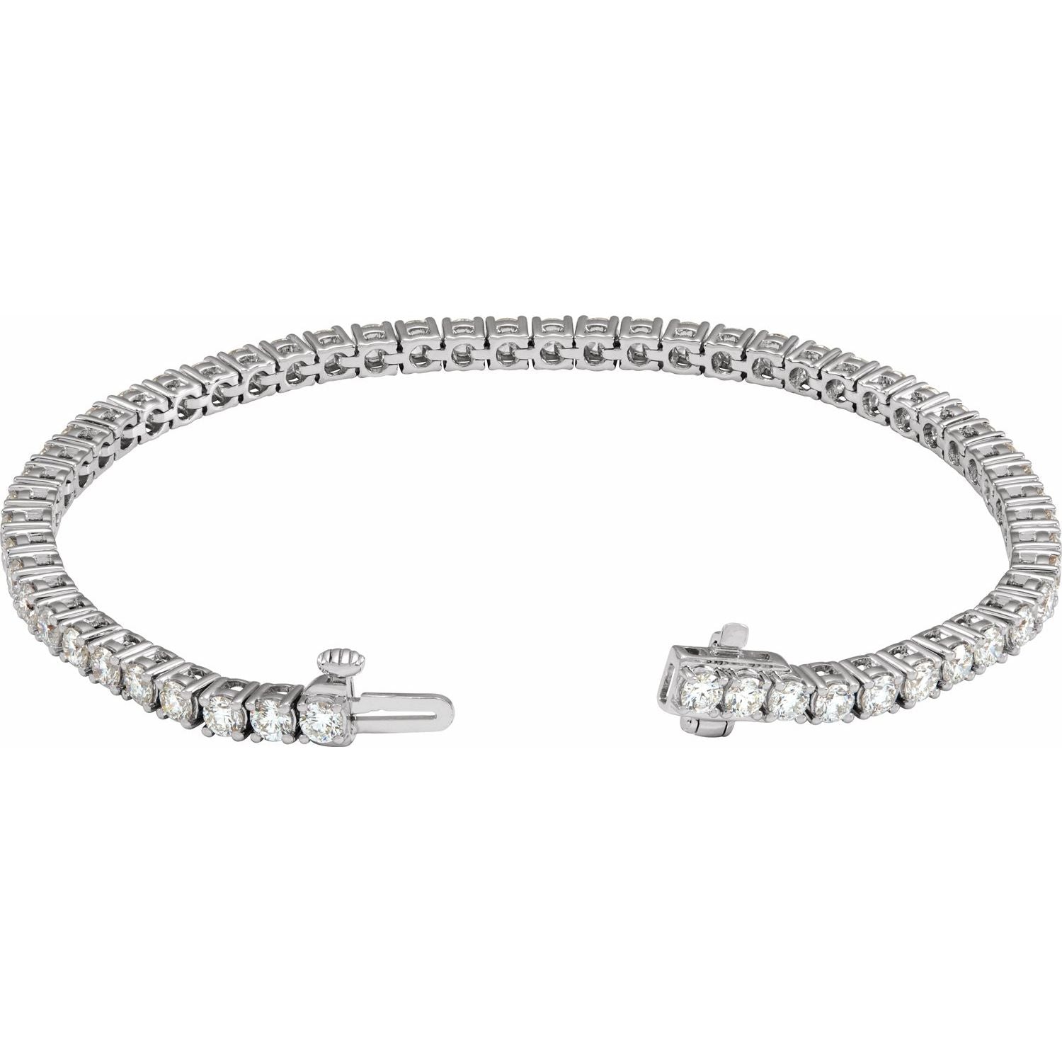 5 CTW Lab-Grown Diamond Line Bracelet | Metal Type=14K White Gold | Image 2