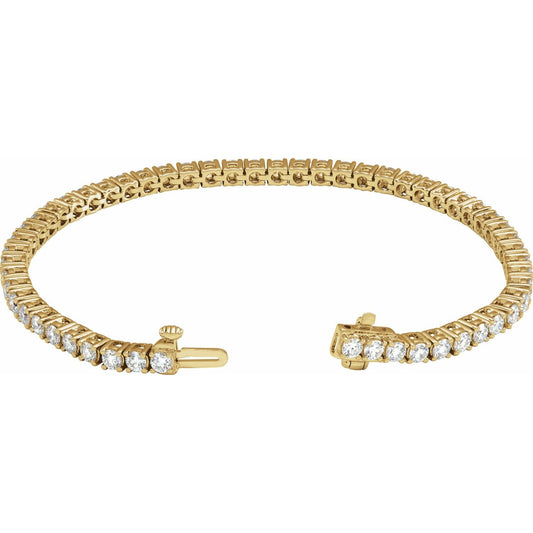 5 CTW Lab-Grown Diamond Line Bracelet | Metal Type=14K Yellow Gold | Image 2