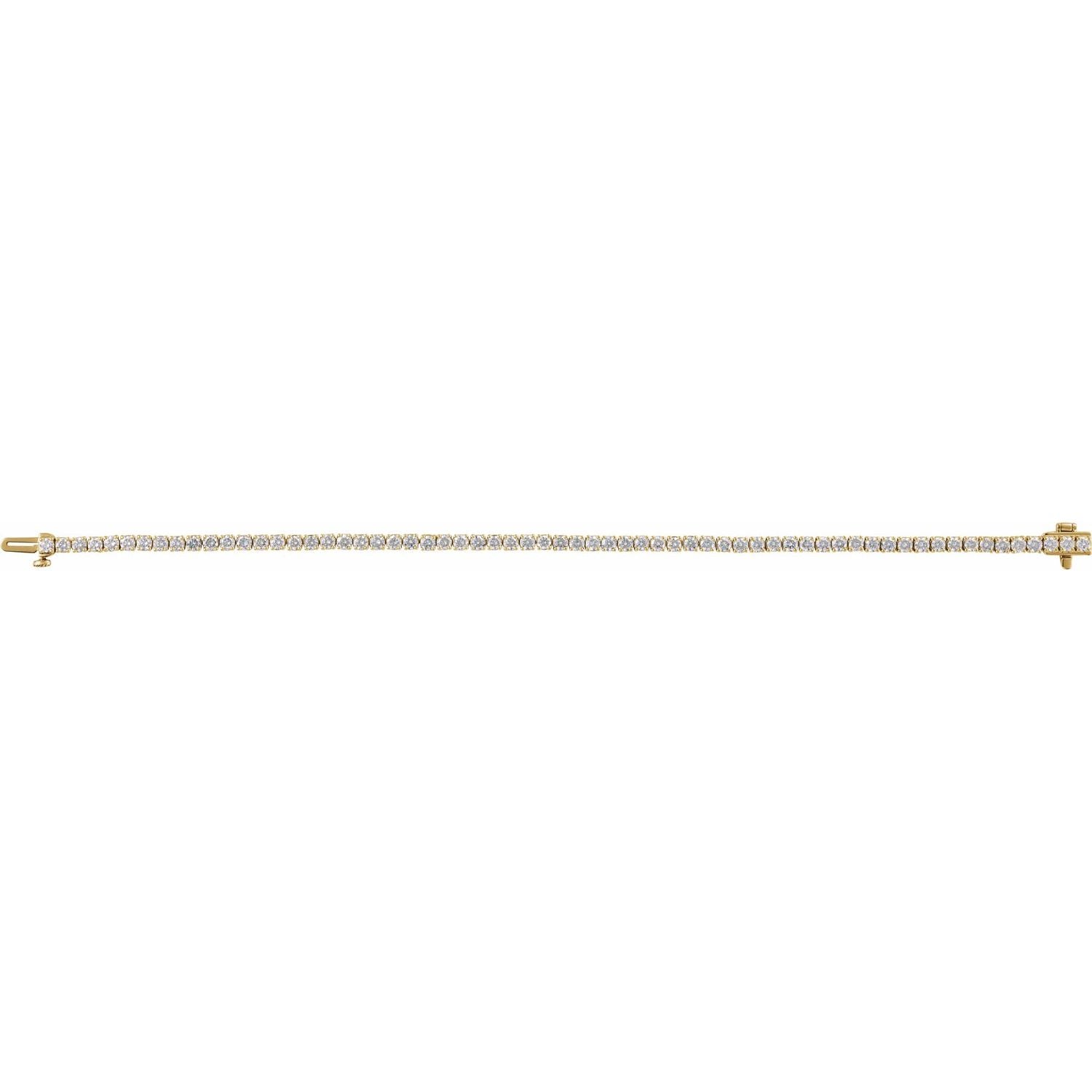 4 CTW Lab-Grown Diamond Line Bracelet | Metal Type=14K Yellow Gold | Image 3