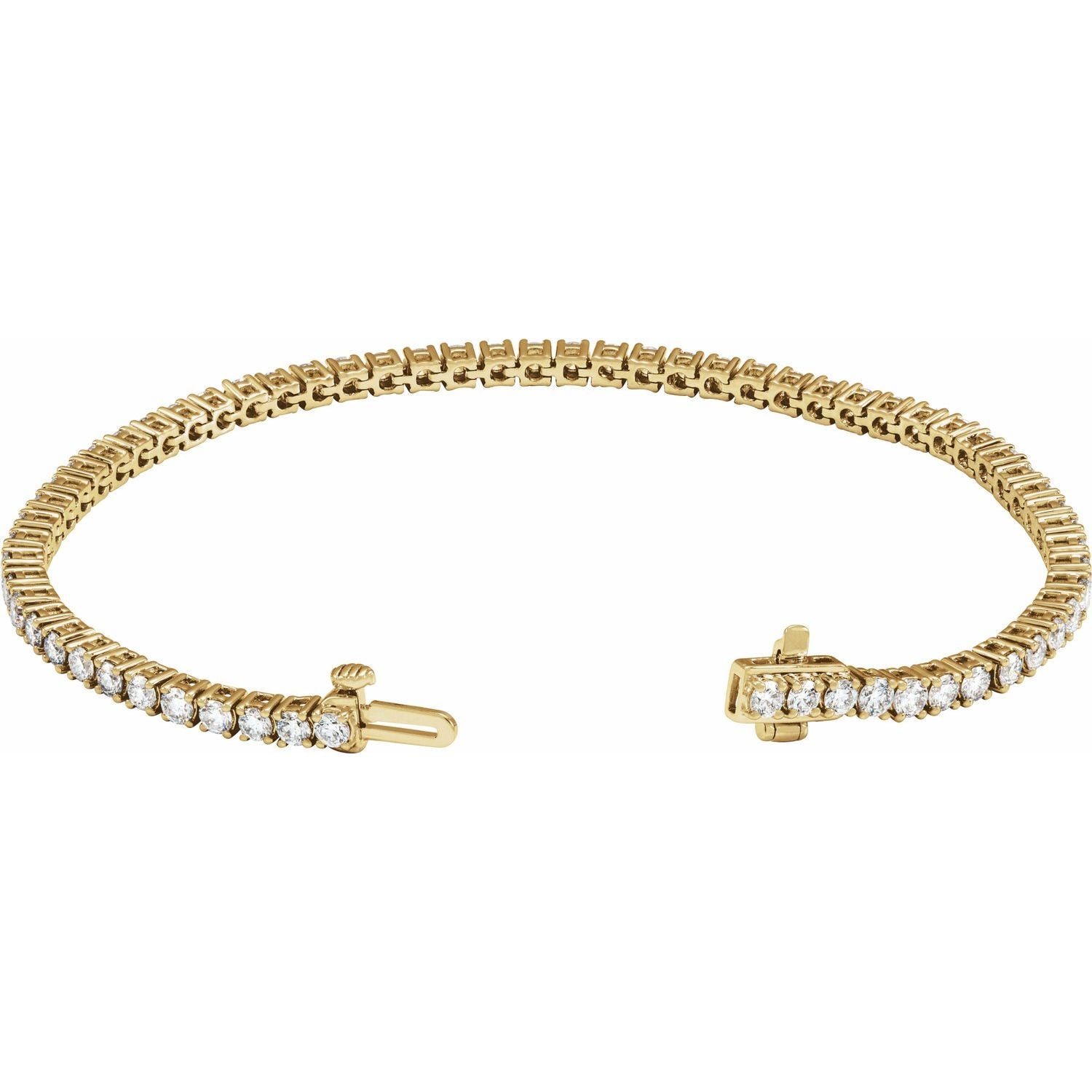 4 CTW Lab-Grown Diamond Line Bracelet | Metal Type=14K Yellow Gold | Image 2