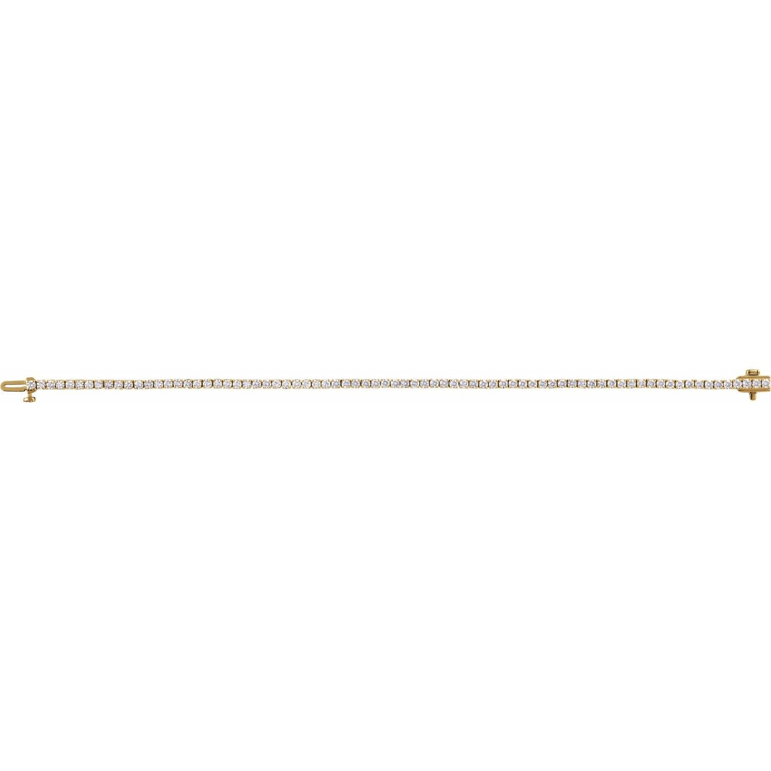 3 CTW Lab-Grown Diamond Line Bracelet | Metal Type=14K Yellow Gold | Image 3