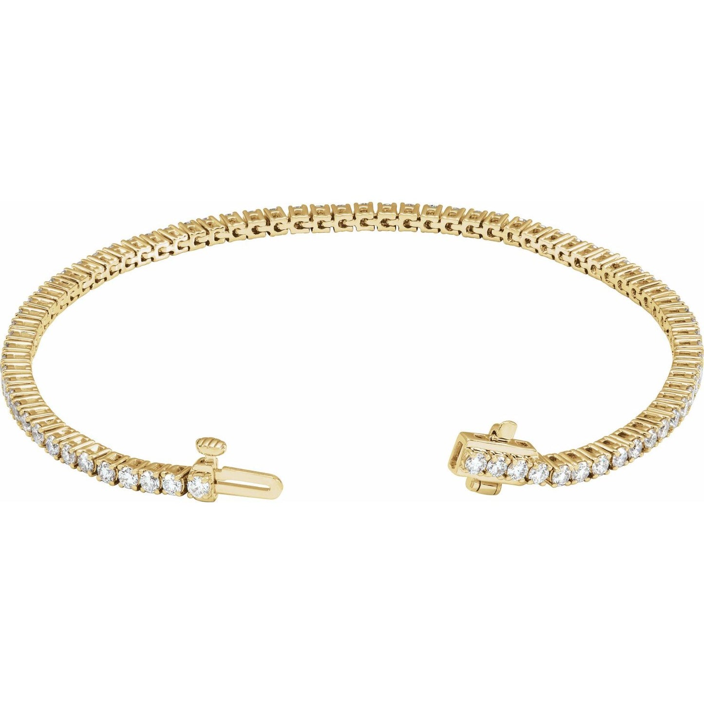 3 CTW Lab-Grown Diamond Line Bracelet | Metal Type=14K Yellow Gold | Image 2