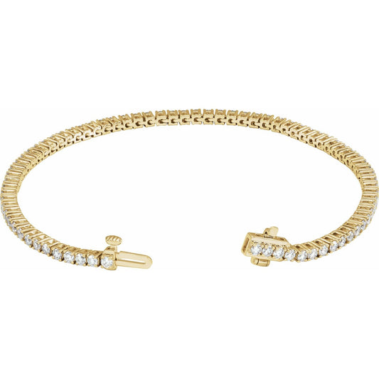 3 CTW Lab-Grown Diamond Line Bracelet | Metal Type=14K Yellow Gold | Image 2