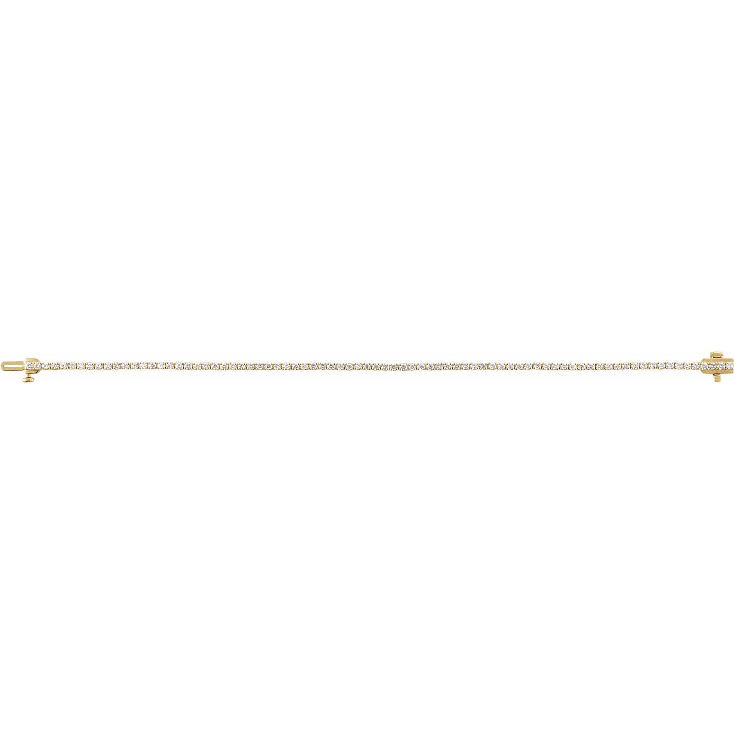 2 CTW Lab-Grown Diamond Line Bracelet | Metal Type=14K Yellow Gold | Image 3