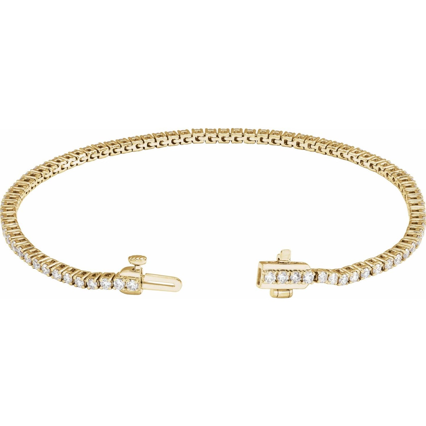 2 CTW Lab-Grown Diamond Line Bracelet | Metal Type=14K Yellow Gold | Image 2