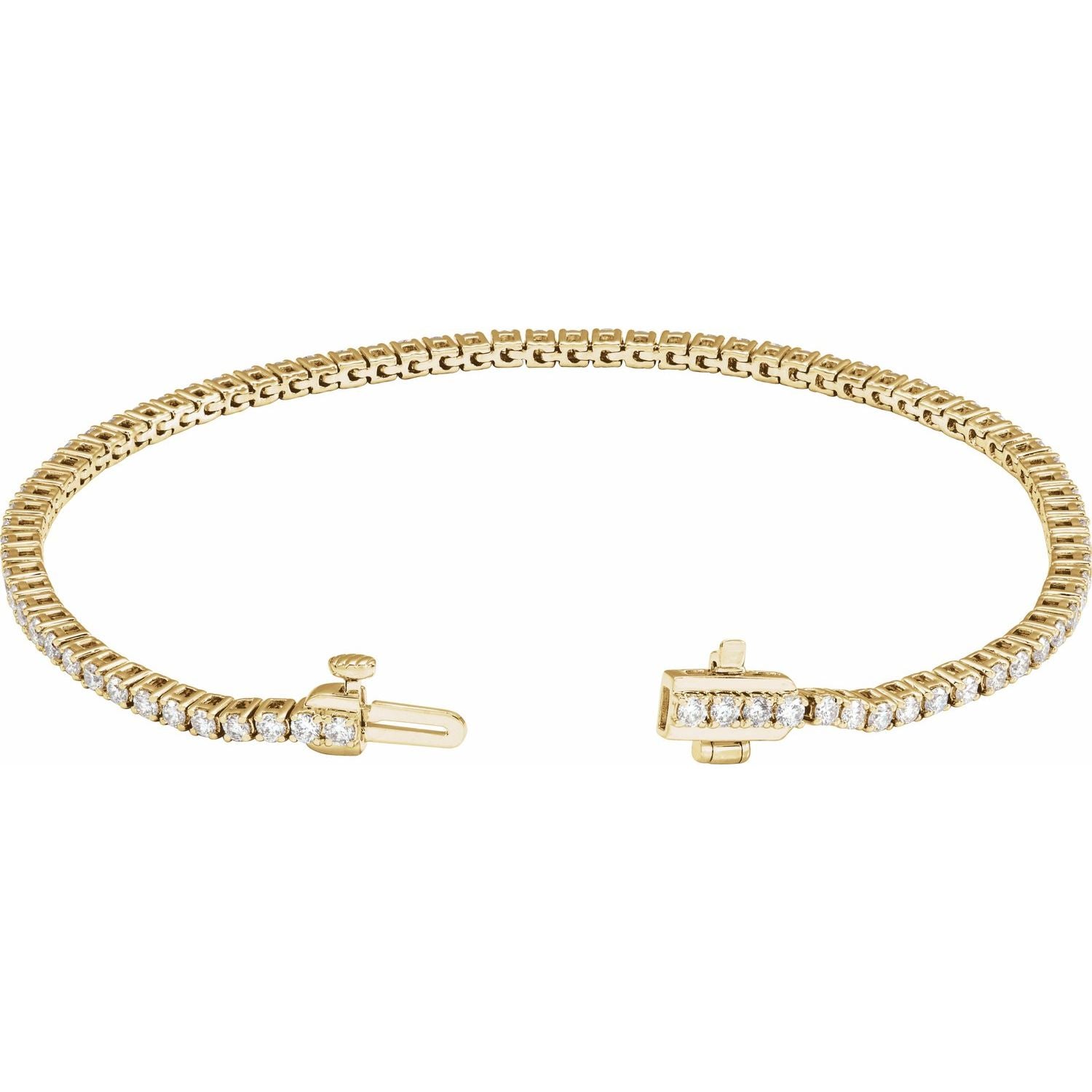 2 CTW Lab-Grown Diamond Line Bracelet | Metal Type=14K Yellow Gold | Image 2