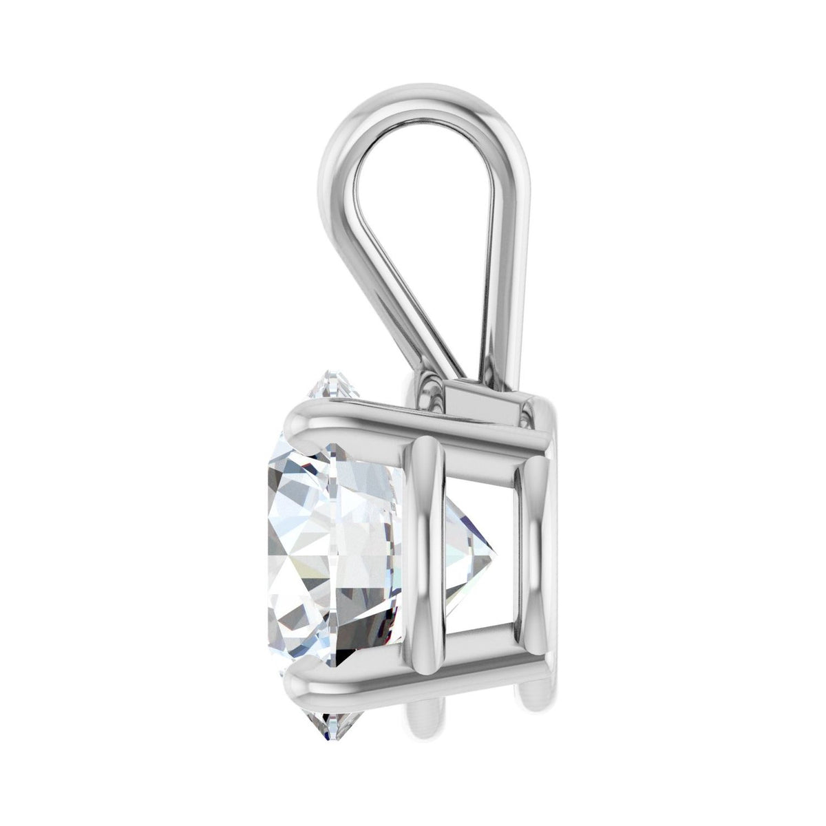 Round 4-Prong Pendant | Metal Type=14K White Gold | Center Stone Size=2CT | Image 3