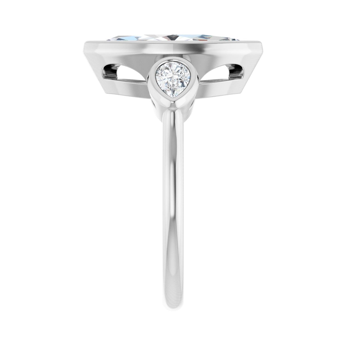 Marquise Bezel-Set Three-Stone Engagement Ring | Metal Type=14K White Gold | Center Stone Size=2.5 CT | Image 4