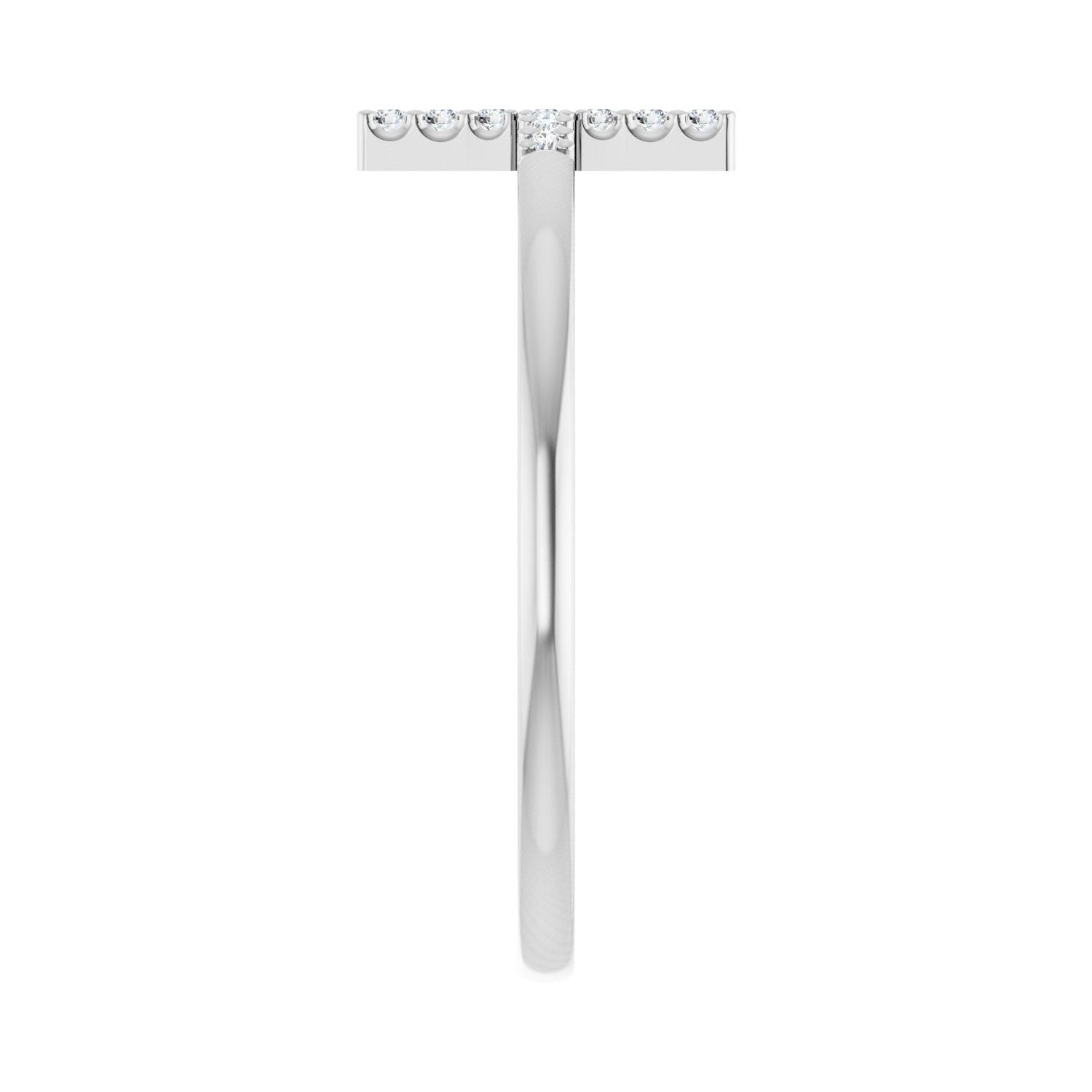 Sideways Cross Ring - Round 1MM-2.5MM | Metal Type=14K White Gold | Diamond Size=1MM | Image 1