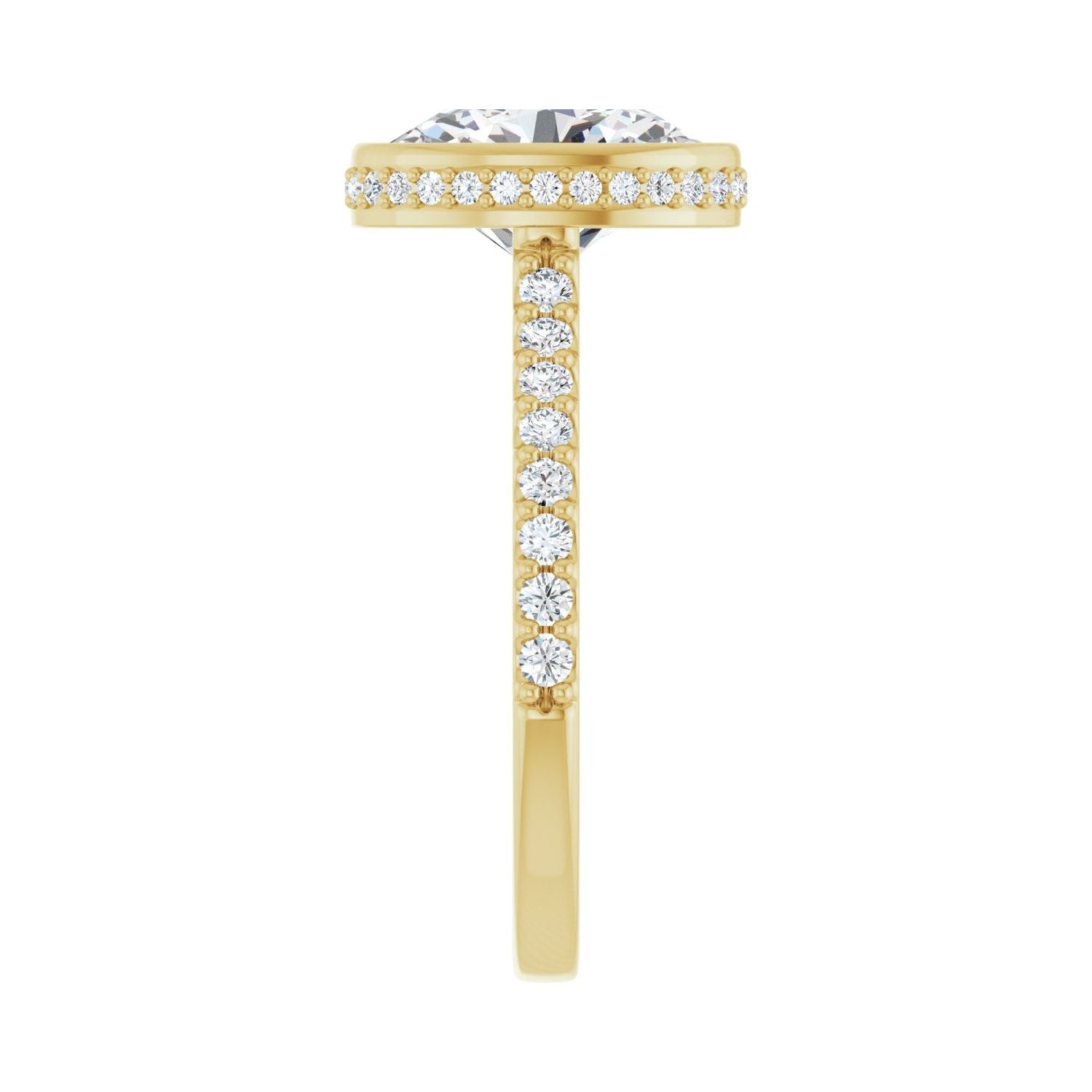 Oval Hidden Halo-Style Engagement Ring | Metal Type=14K Yellow Gold | Center Stone Size=2.5 CT | Image 4