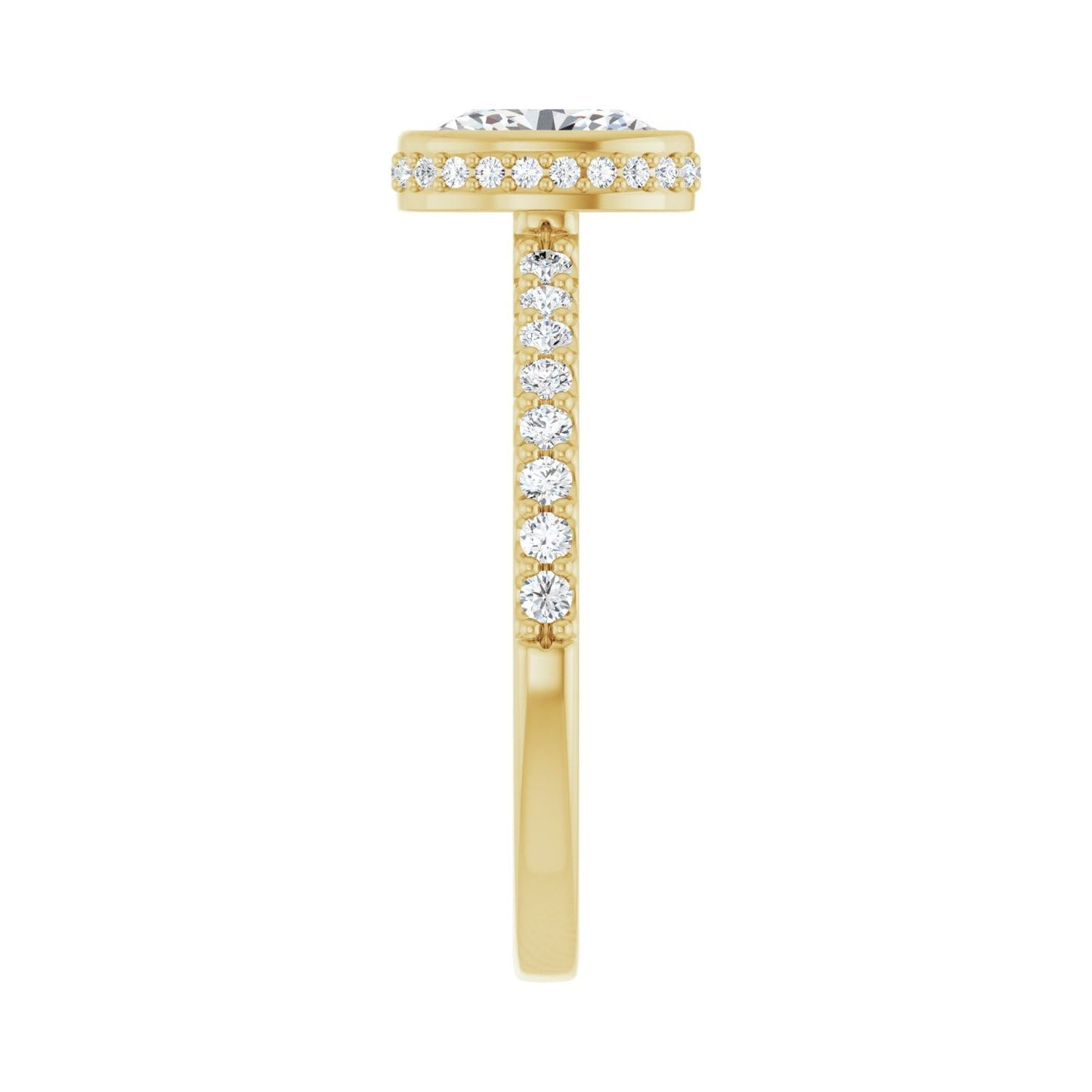 Oval Hidden Halo-Style Engagement Ring | Metal Type=14K Yellow Gold | Center Stone Size=1 CT | Image 4