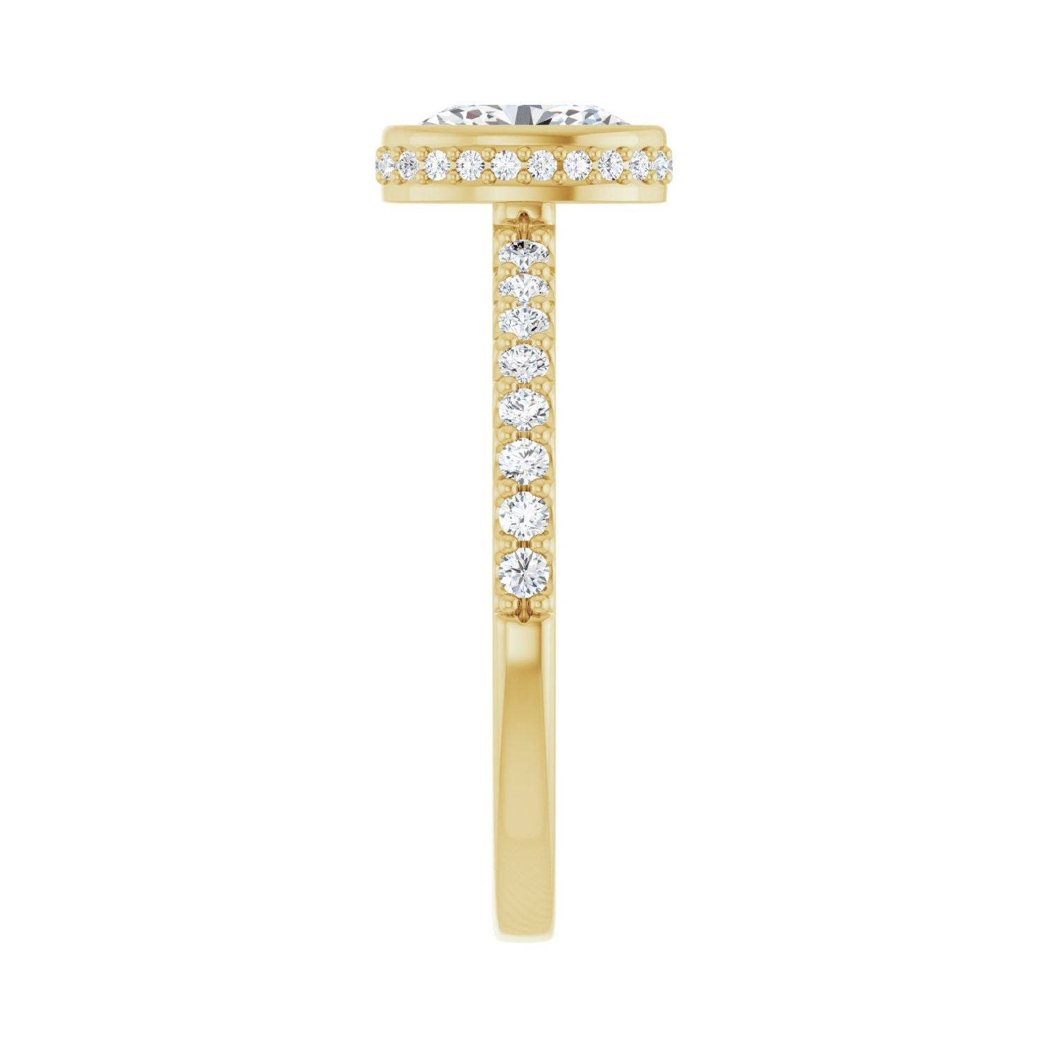 Oval Hidden Halo-Style Engagement Ring | Metal Type=14K Yellow Gold | Center Stone Size=1 CT | Image 4