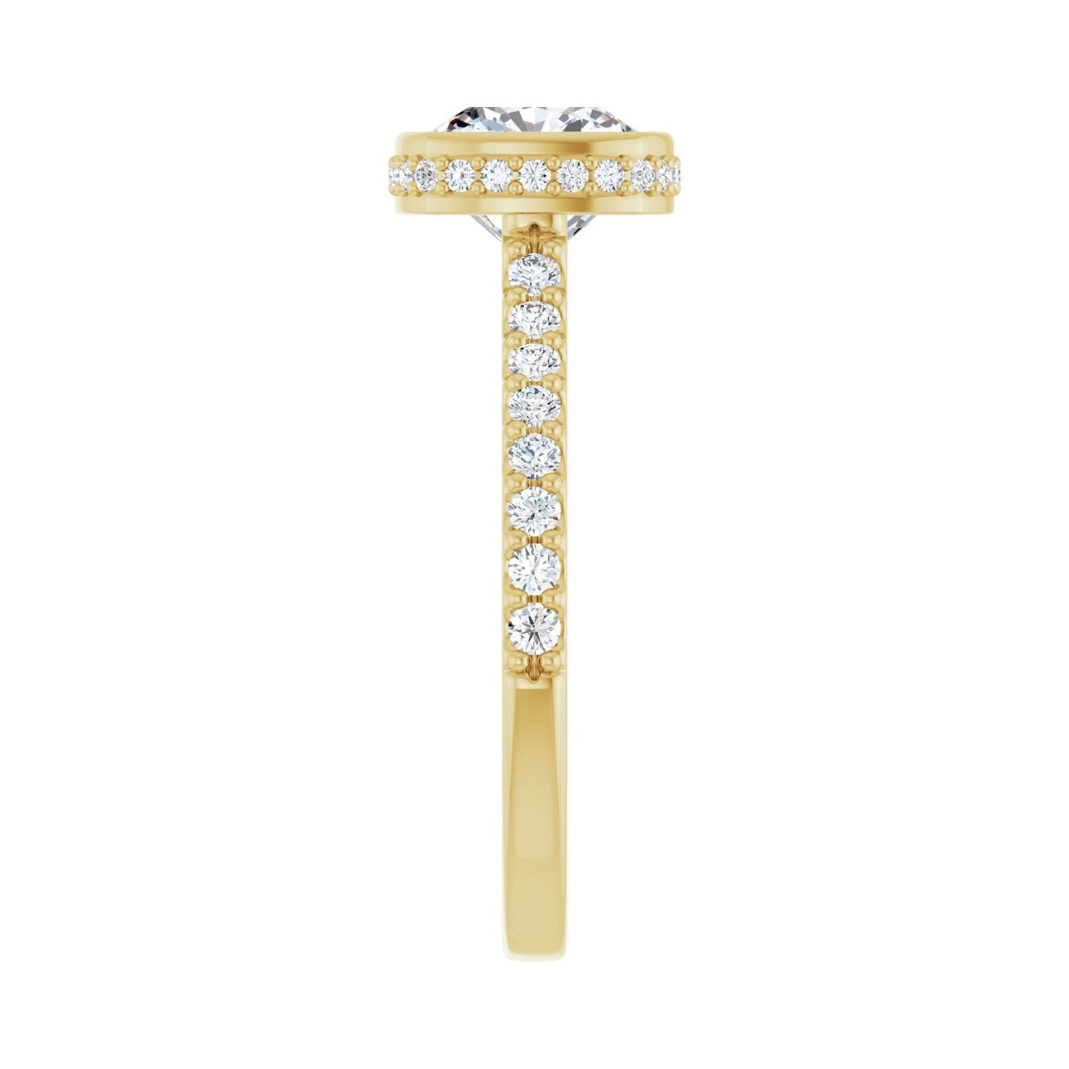 Cushion Hidden Halo-Style Engagement Ring | Metal Type=14K Yellow Gold | Center Stone Size=2 CT | Image 4