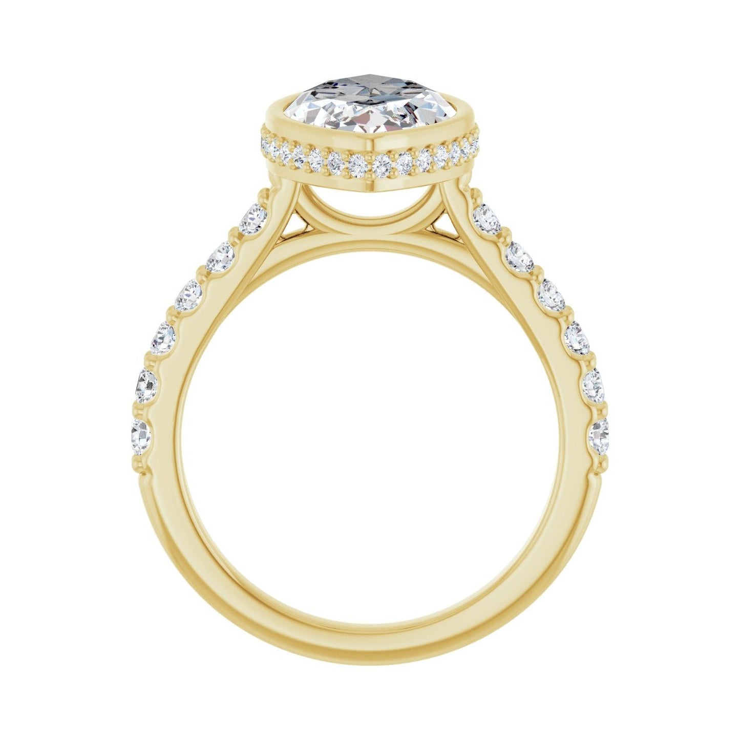 Marquise Hidden Halo-Style Engagement Ring | Metal Type=14K Yellow Gold | Center Stone Size=3 CT | Image 2