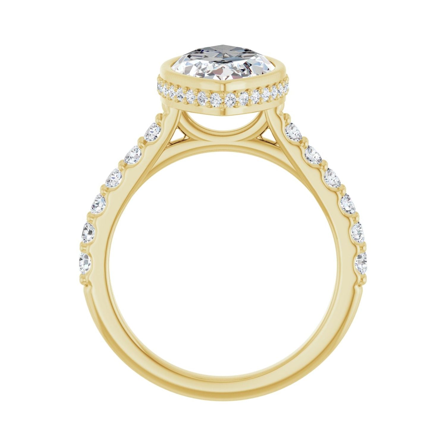 Marquise Hidden Halo-Style Engagement Ring | Metal Type=14K Yellow Gold | Center Stone Size=3 CT | Image 2