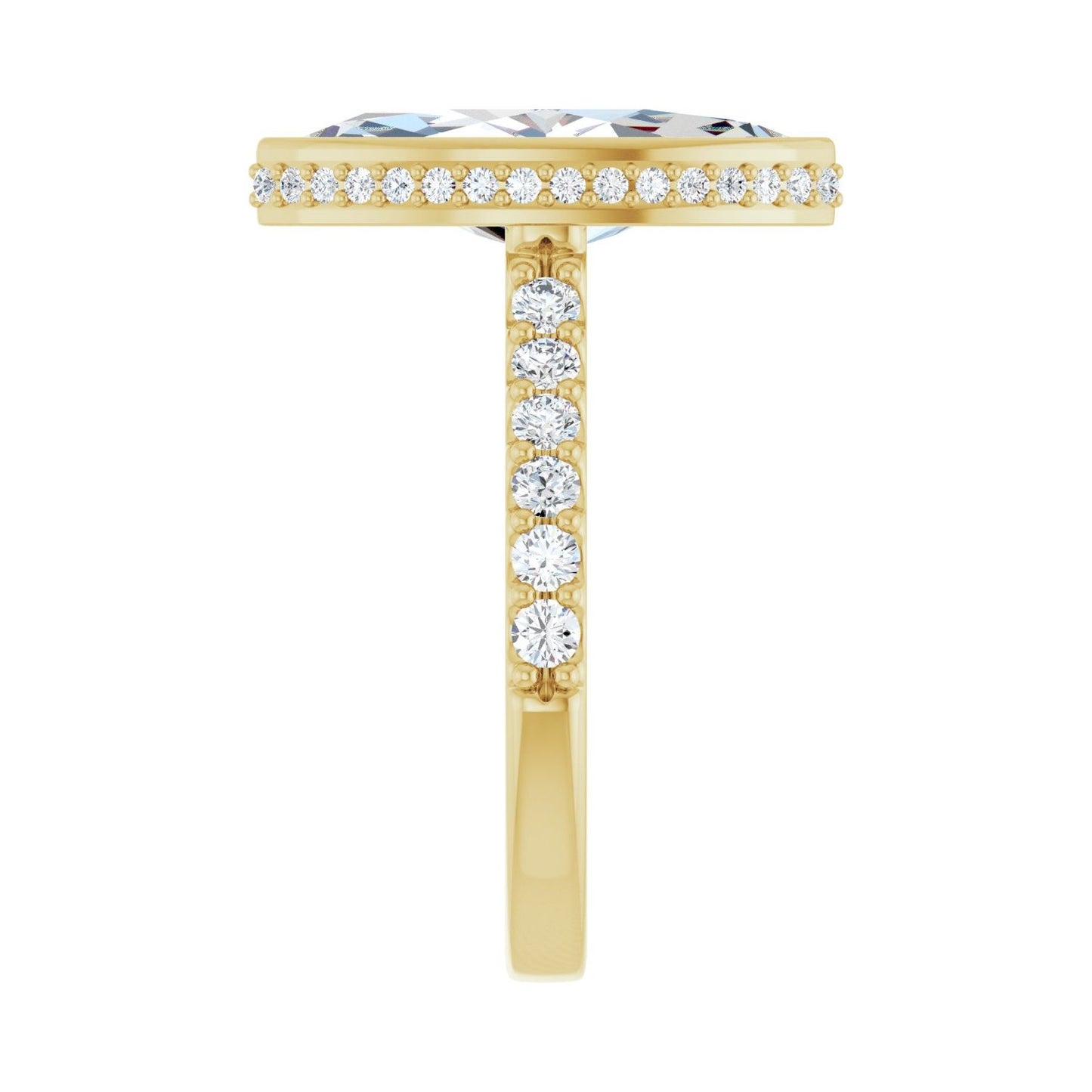 Marquise Hidden Halo-Style Engagement Ring | Metal Type=14K Yellow Gold | Center Stone Size=3 CT | Image 4