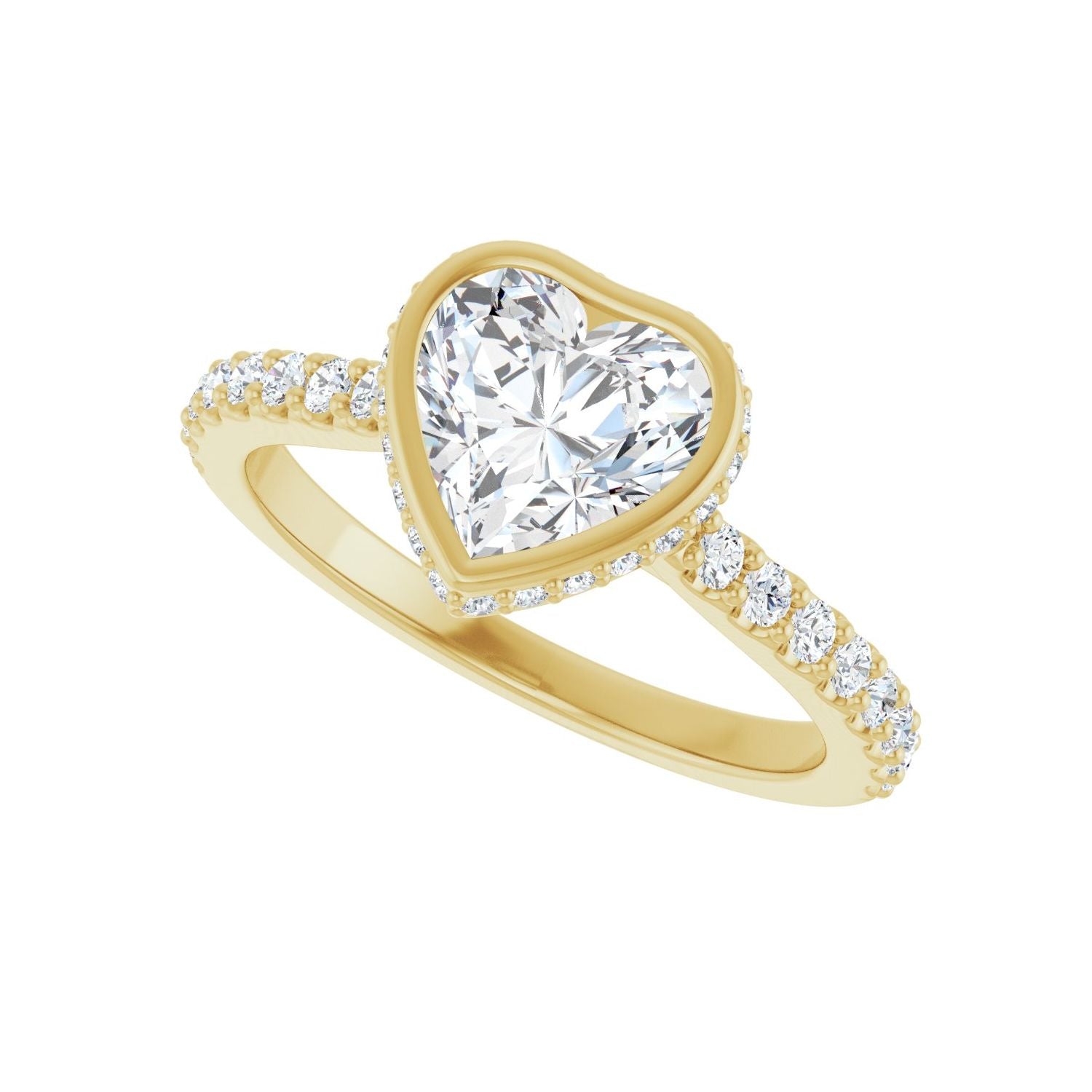 Heart Hidden Halo-Style Engagement Ring | Metal Type=14K Yellow Gold | Center Stone Size=1 CT | Image 5