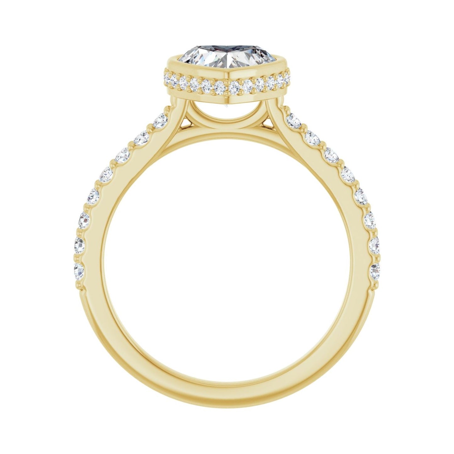 Heart Hidden Halo-Style Engagement Ring | Metal Type=14K Yellow Gold | Center Stone Size=1 CT | Image 2