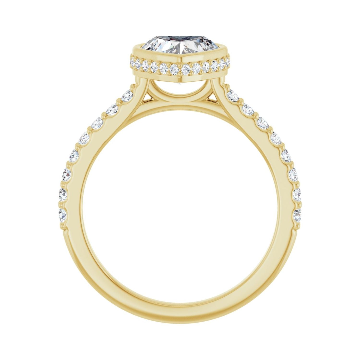 Heart Hidden Halo-Style Engagement Ring | Metal Type=14K Yellow Gold | Center Stone Size=1 CT | Image 2