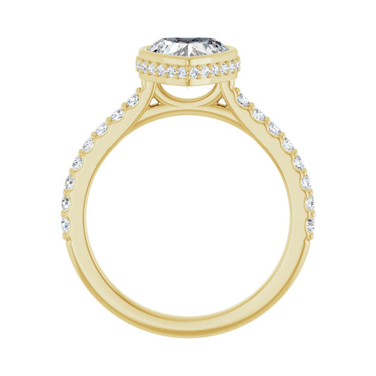 Heart Hidden Halo-Style Engagement Ring | Metal Type=14K Yellow Gold | Center Stone Size=1 CT | Image 2