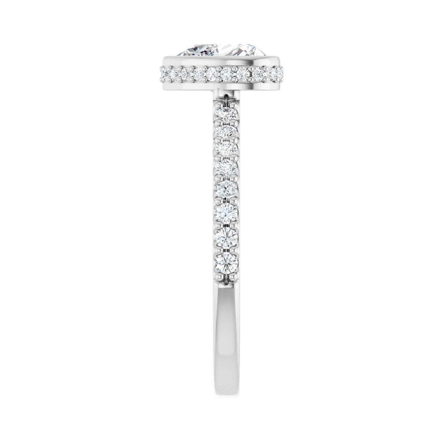Heart Hidden Halo-Style Engagement Ring | Metal Type=14K White Gold | Center Stone Size=1 CT | Image 4