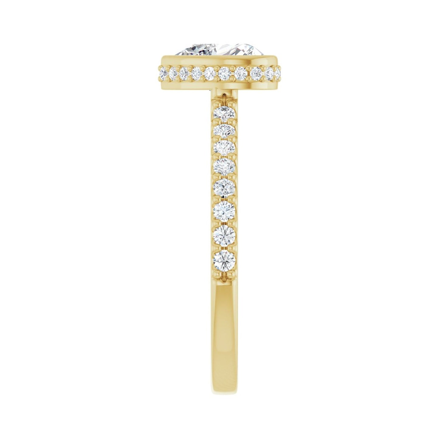 Heart Hidden Halo-Style Engagement Ring | Metal Type=14K Yellow Gold | Center Stone Size=1 CT | Image 4