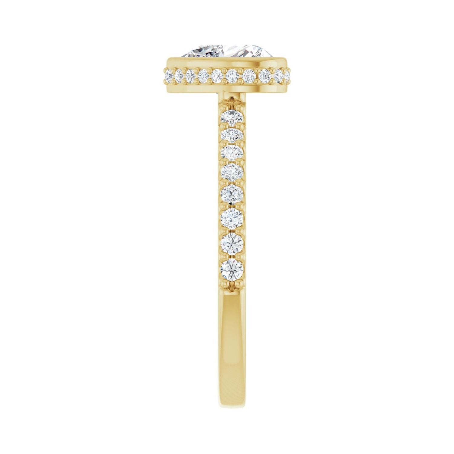Heart Hidden Halo-Style Engagement Ring | Metal Type=14K Yellow Gold | Center Stone Size=1 CT | Image 4