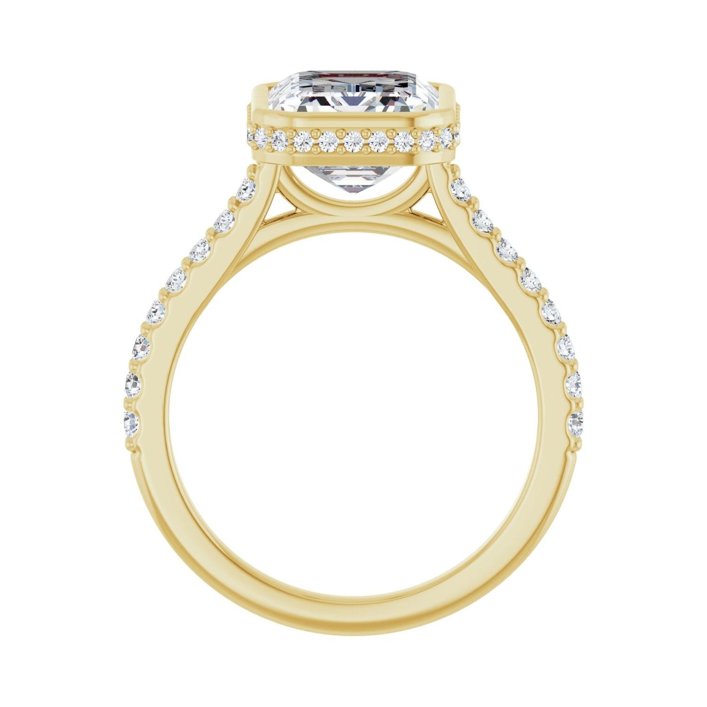 Emerald Hidden Halo-Style Engagement Ring | Metal Type=14K Yellow Gold | Center Stone Size=3 CT | Image 2