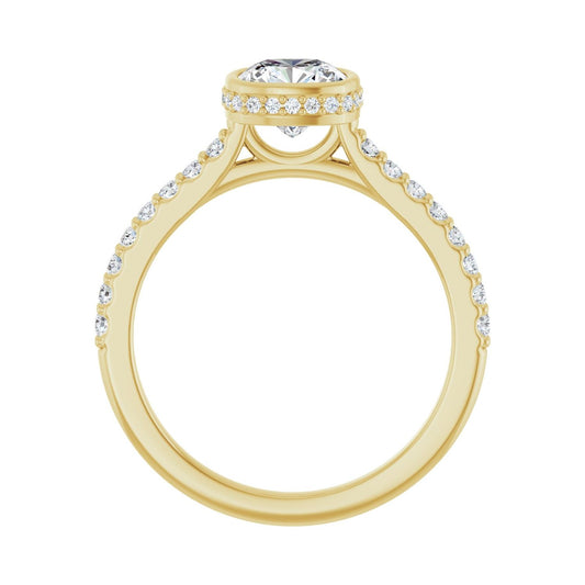 Cushion Hidden Halo-Style Engagement Ring | Metal Type=14K Yellow Gold | Center Stone Size=1 CT | Image 2