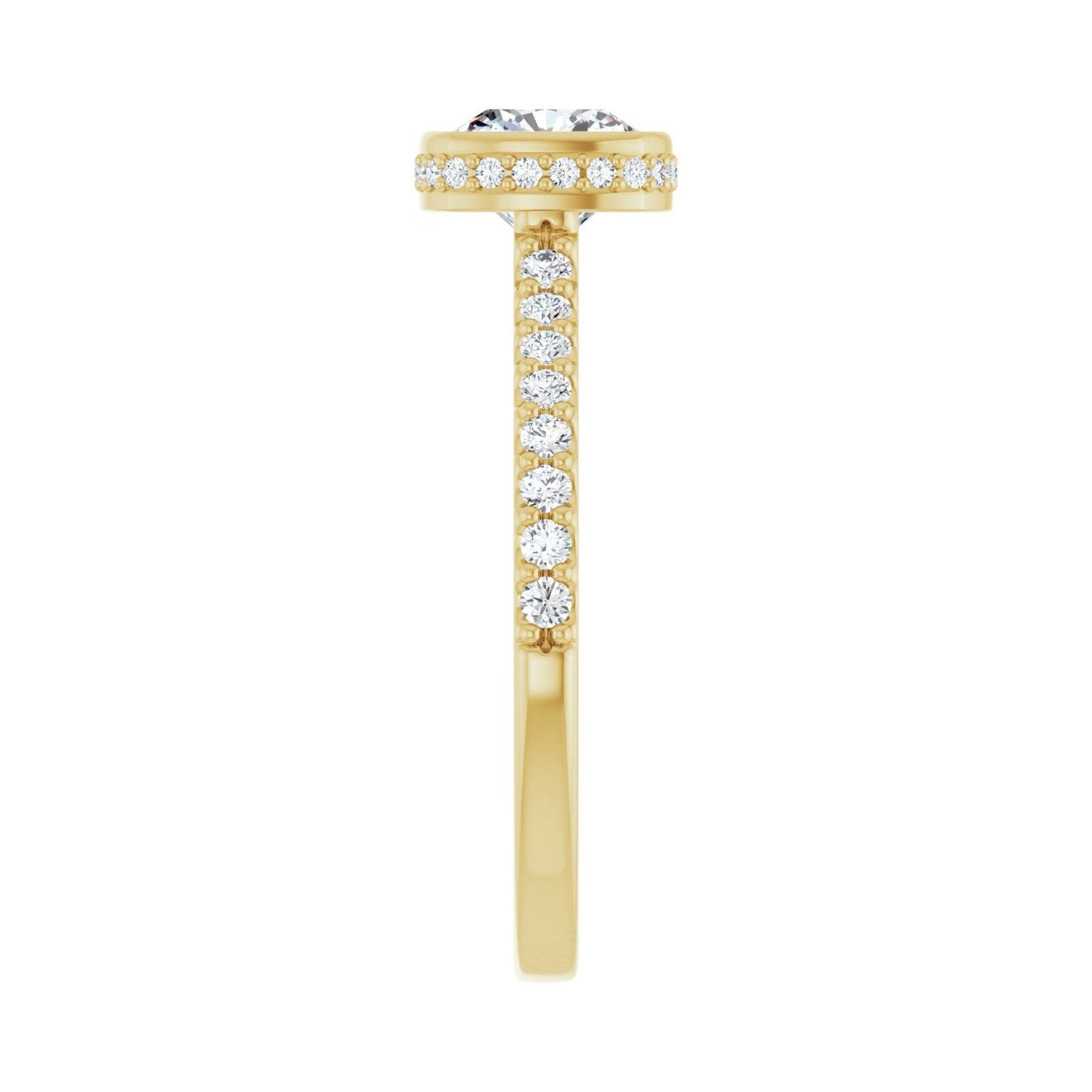 Cushion Hidden Halo-Style Engagement Ring | Metal Type=14K Yellow Gold | Center Stone Size=1 CT | Image 4
