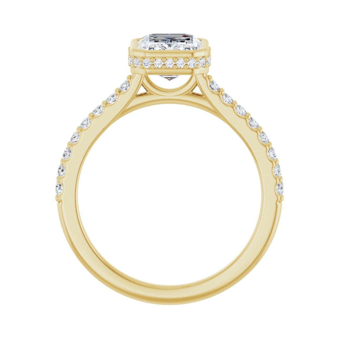 Emerald Hidden Halo-Style Engagement Ring | Metal Type=14K Yellow Gold | Center Stone Size=2 CT | Image 2