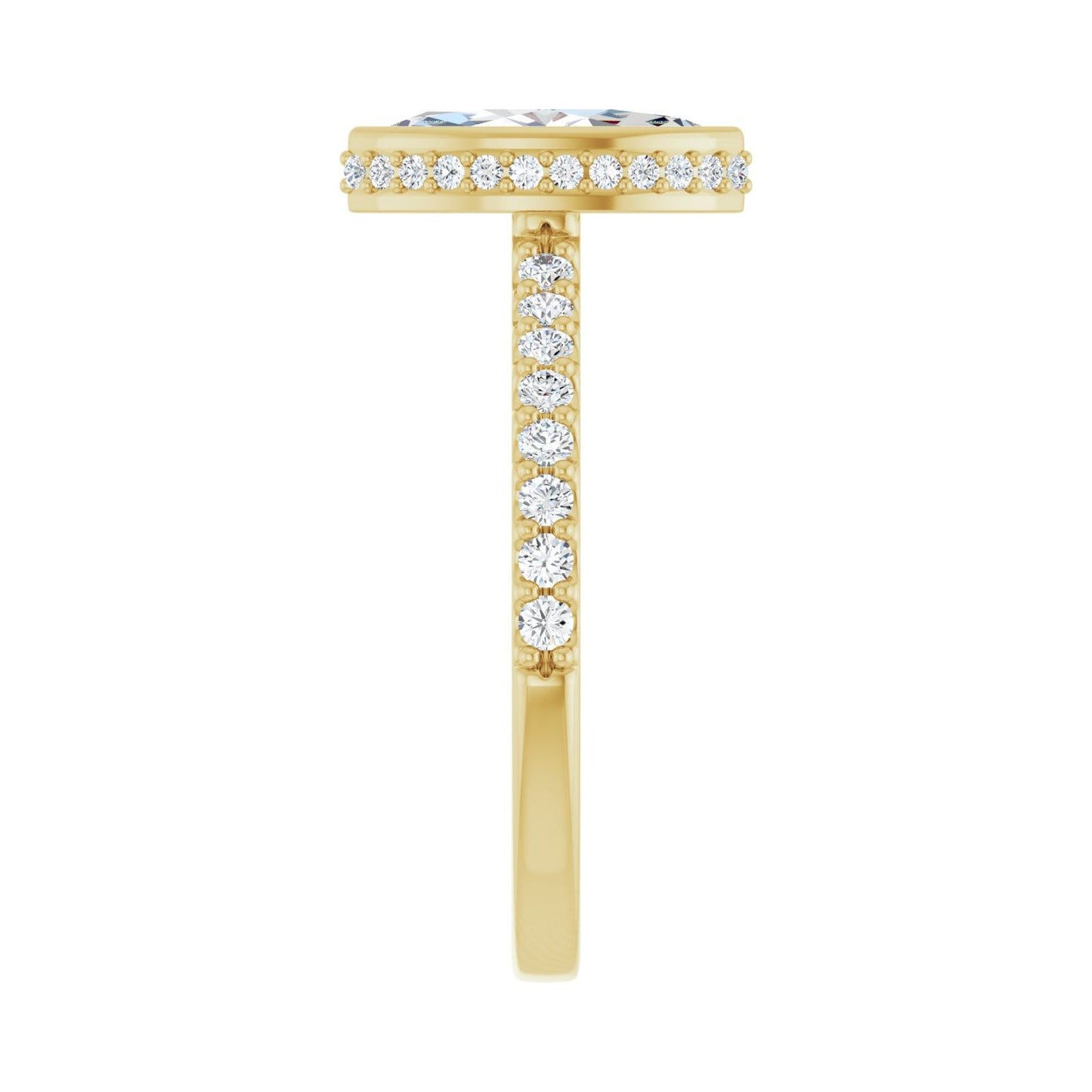 Marquise Hidden Halo-Style Engagement Ring | Metal Type=14K Yellow Gold | Center Stone Size=1 CT | Image 4
