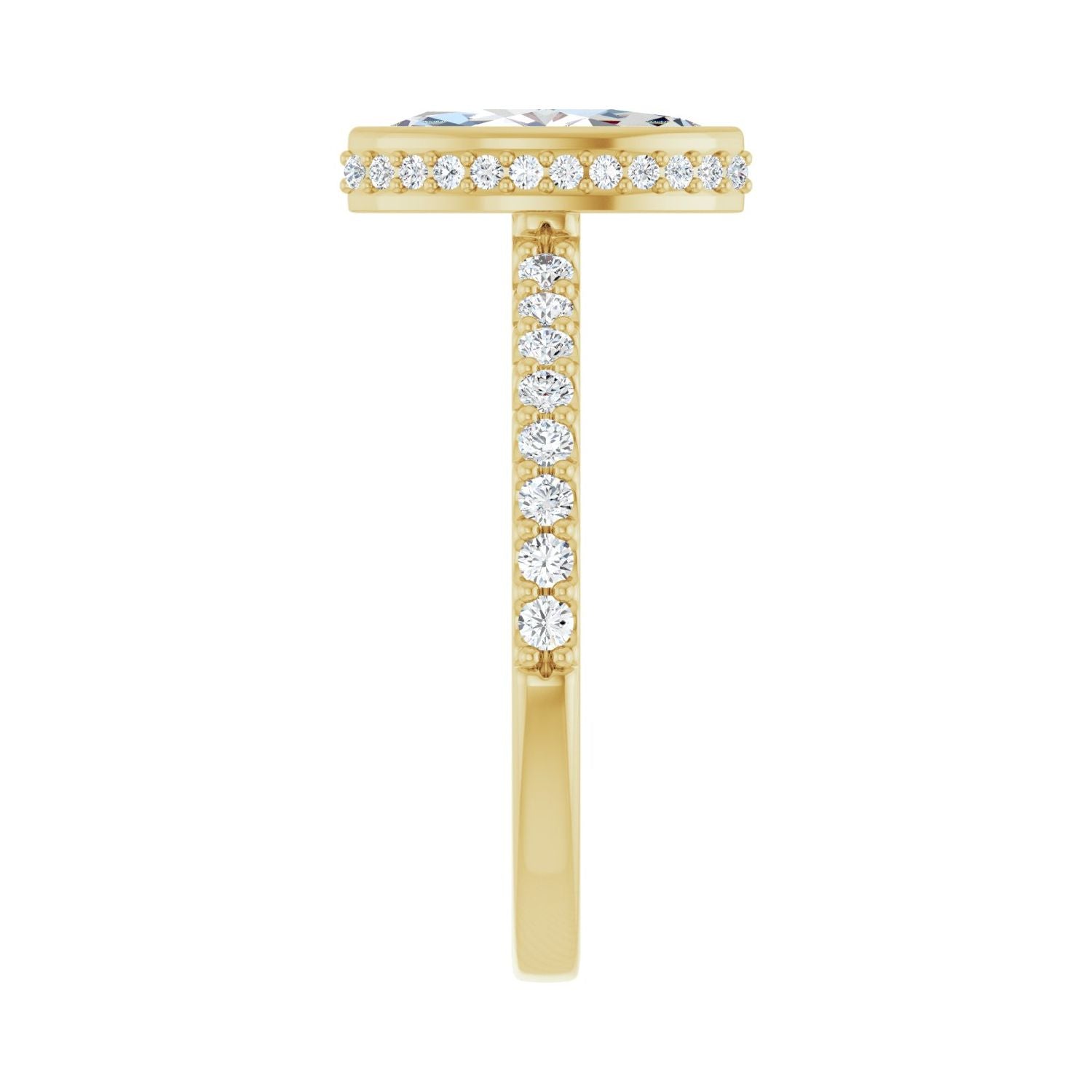 Marquise Hidden Halo-Style Engagement Ring | Metal Type=14K Yellow Gold | Center Stone Size=1 CT | Image 4