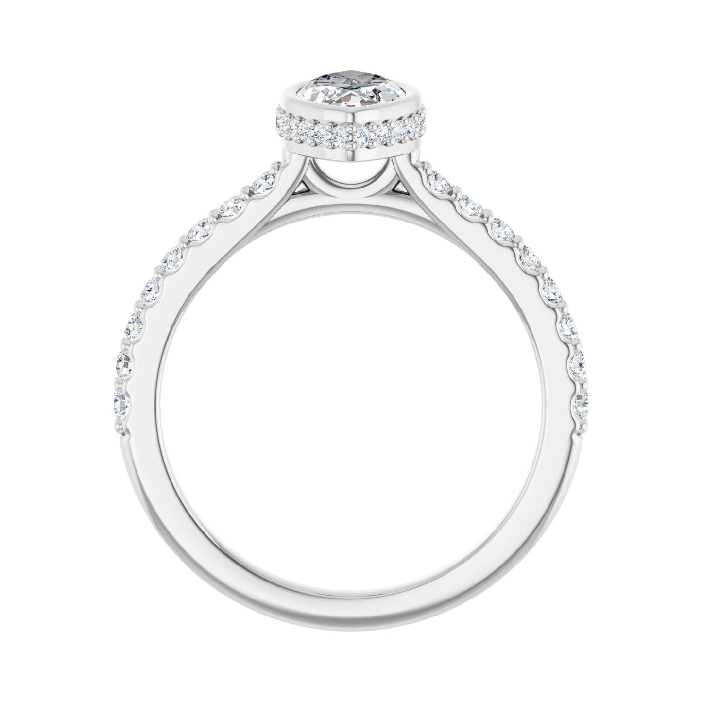 Marquise Hidden Halo-Style Engagement Ring | Metal Type=14K White Gold | Center Stone Size=1 CT | Image 2