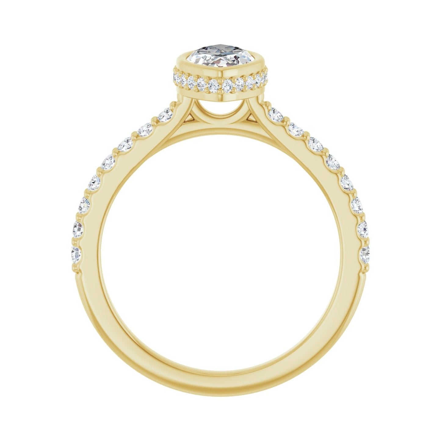 Marquise Hidden Halo-Style Engagement Ring | Metal Type=14K Yellow Gold | Center Stone Size=1 CT | Image 2