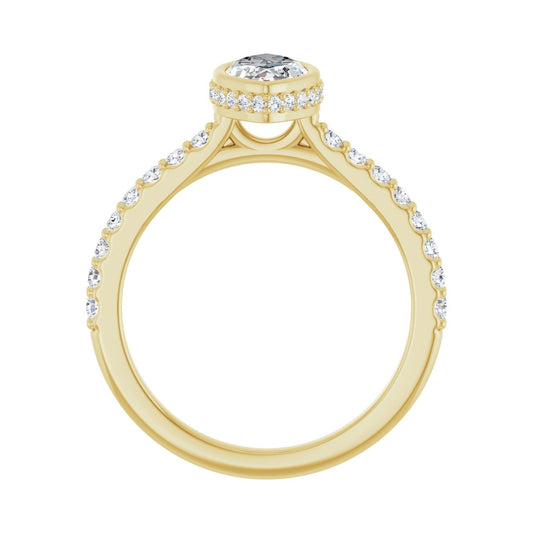 Marquise Hidden Halo-Style Engagement Ring | Metal Type=14K Yellow Gold | Center Stone Size=1 CT | Image 2