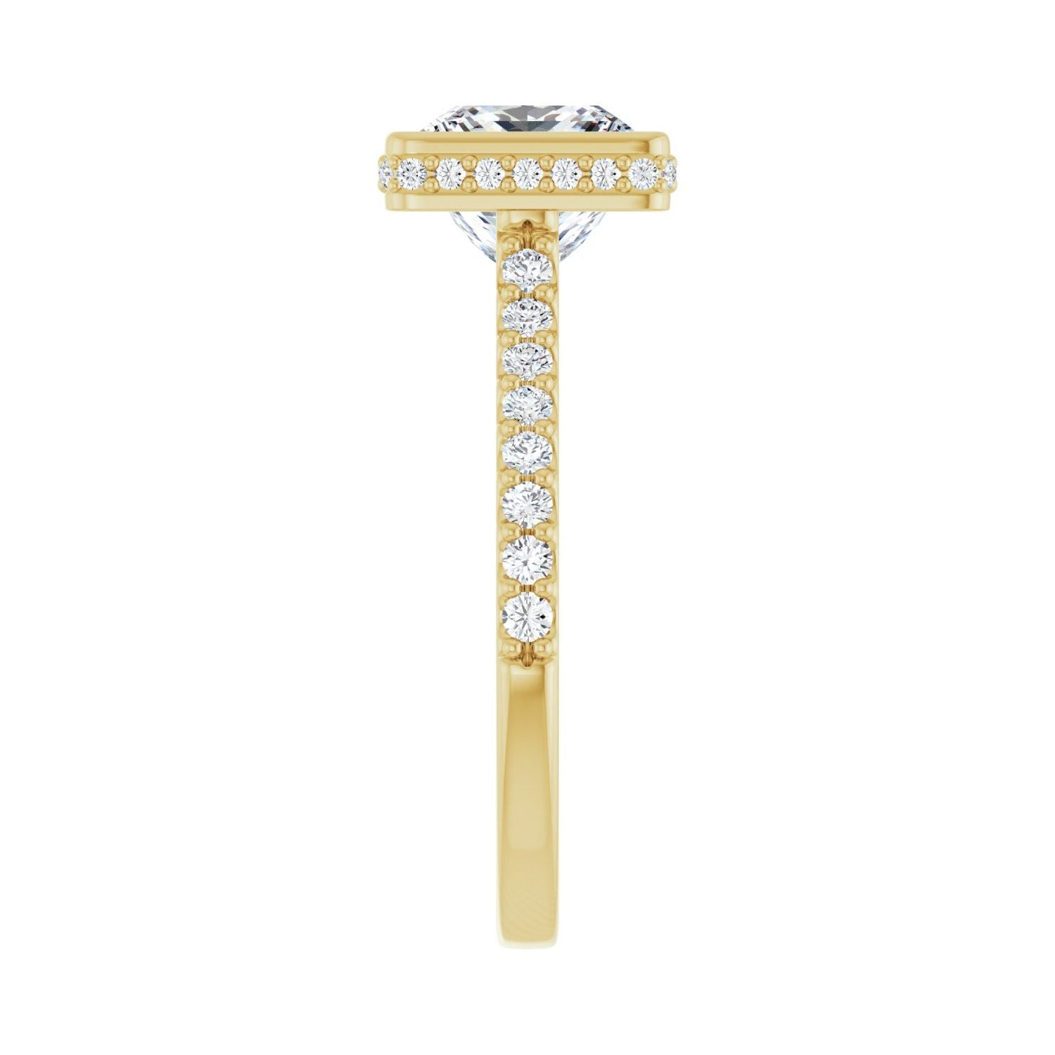 Square Hidden Halo-Style Engagement Ring | Metal Type=14K Yellow Gold | Center Stone Size=2.5 CT | Image 4