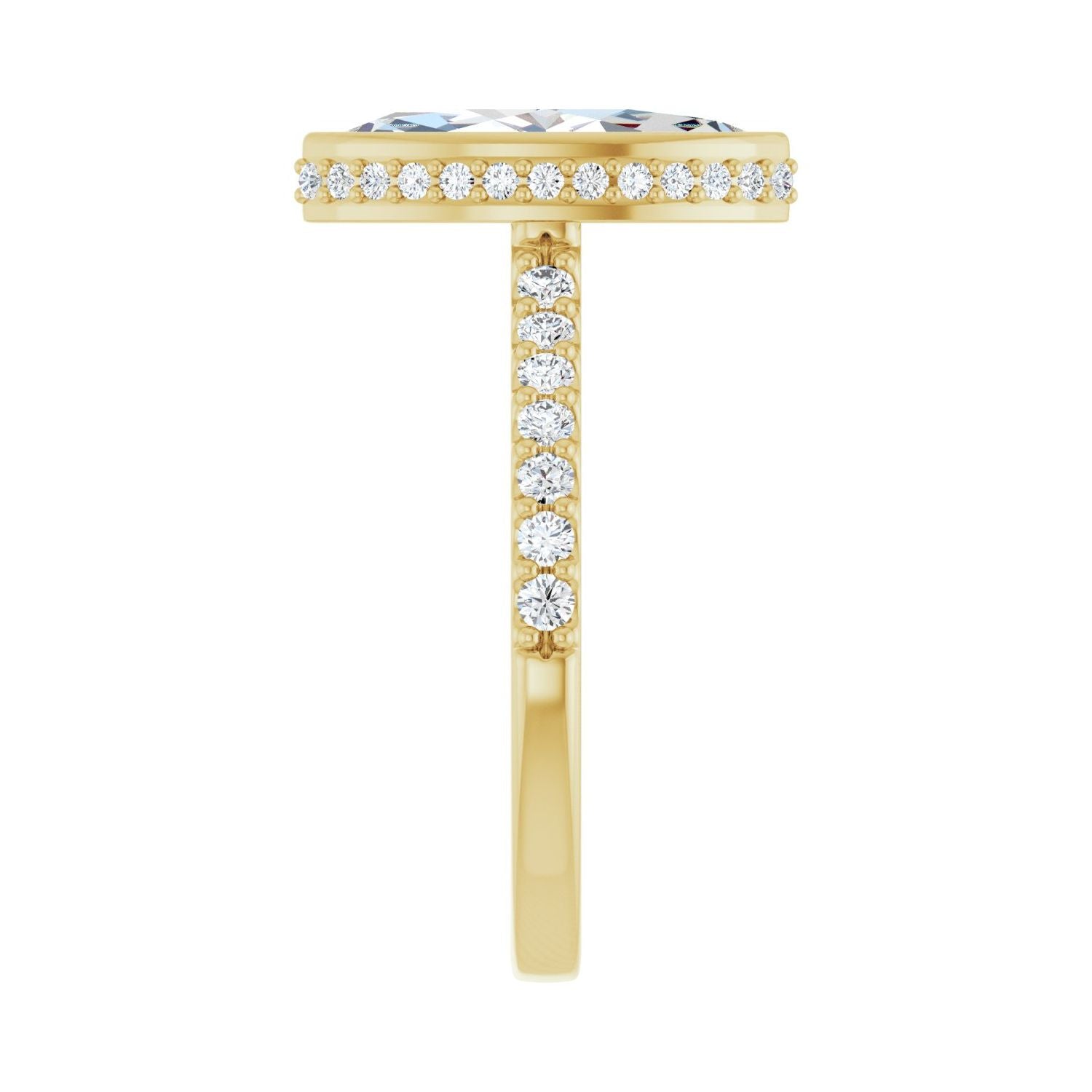 Marquise Hidden Halo-Style Engagement Ring | Metal Type=14K Yellow Gold | Center Stone Size=2 CT | Image 4