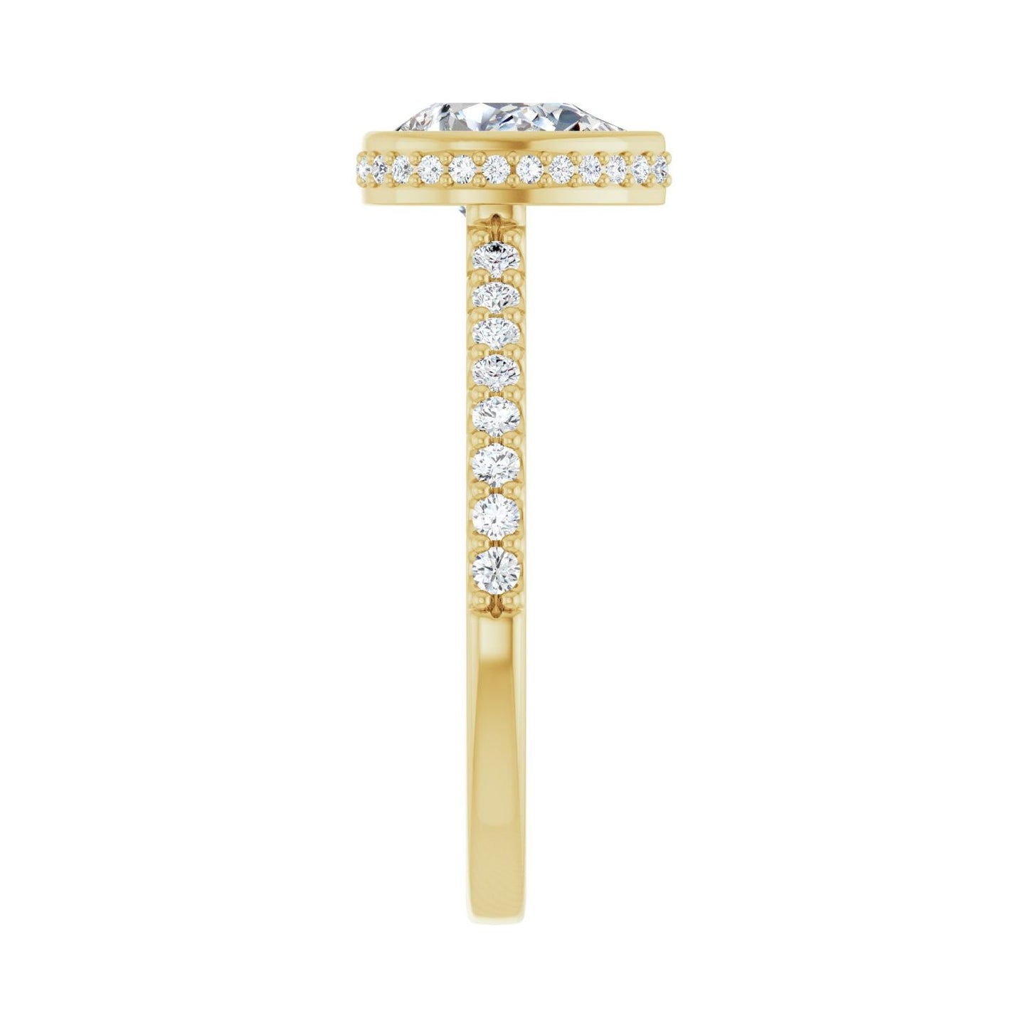 Pear Hidden Halo-Style Engagement Ring | Metal Type=14K Yellow Gold | Center Stone Size=1.5 CT | Image 4