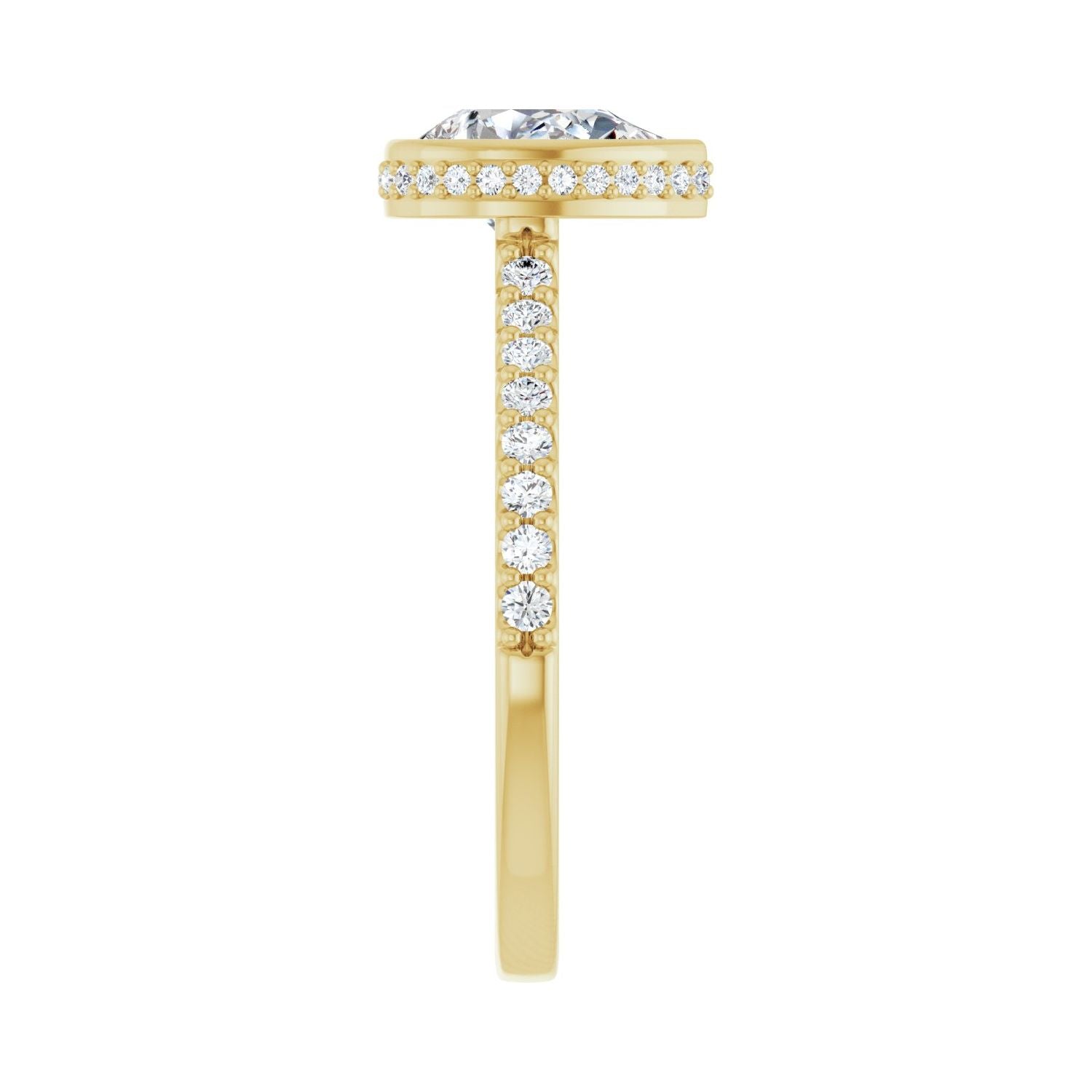 Pear Hidden Halo-Style Engagement Ring | Metal Type=14K Yellow Gold | Center Stone Size=1.5 CT | Image 4