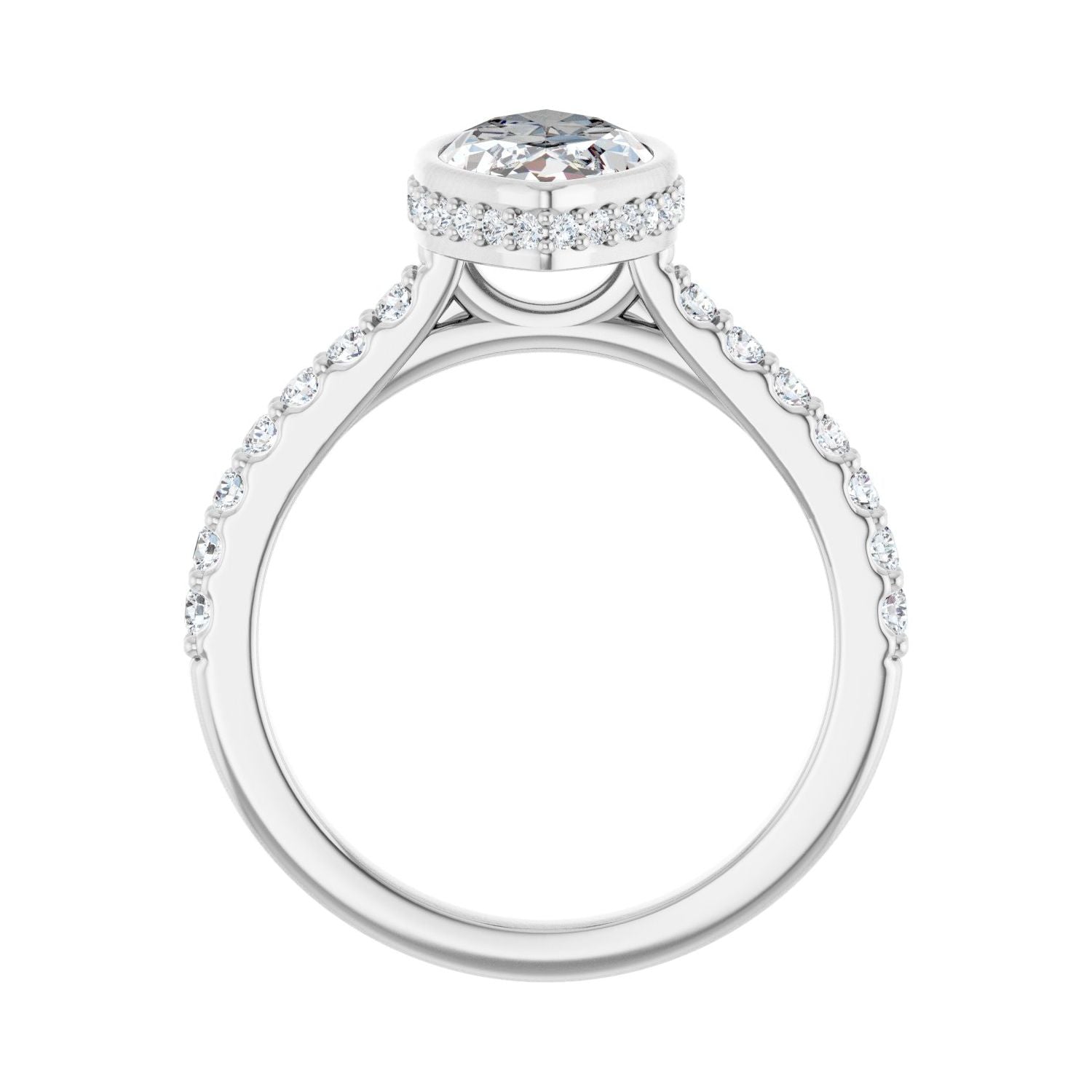 Marquise Hidden Halo-Style Engagement Ring | Metal Type=14K White Gold | Center Stone Size=2 CT | Image 2