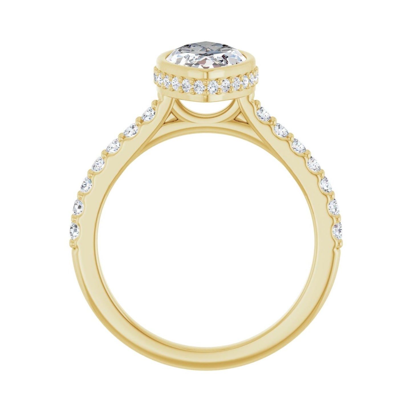 Marquise Hidden Halo-Style Engagement Ring | Metal Type=14K Yellow Gold | Center Stone Size=2 CT | Image 2