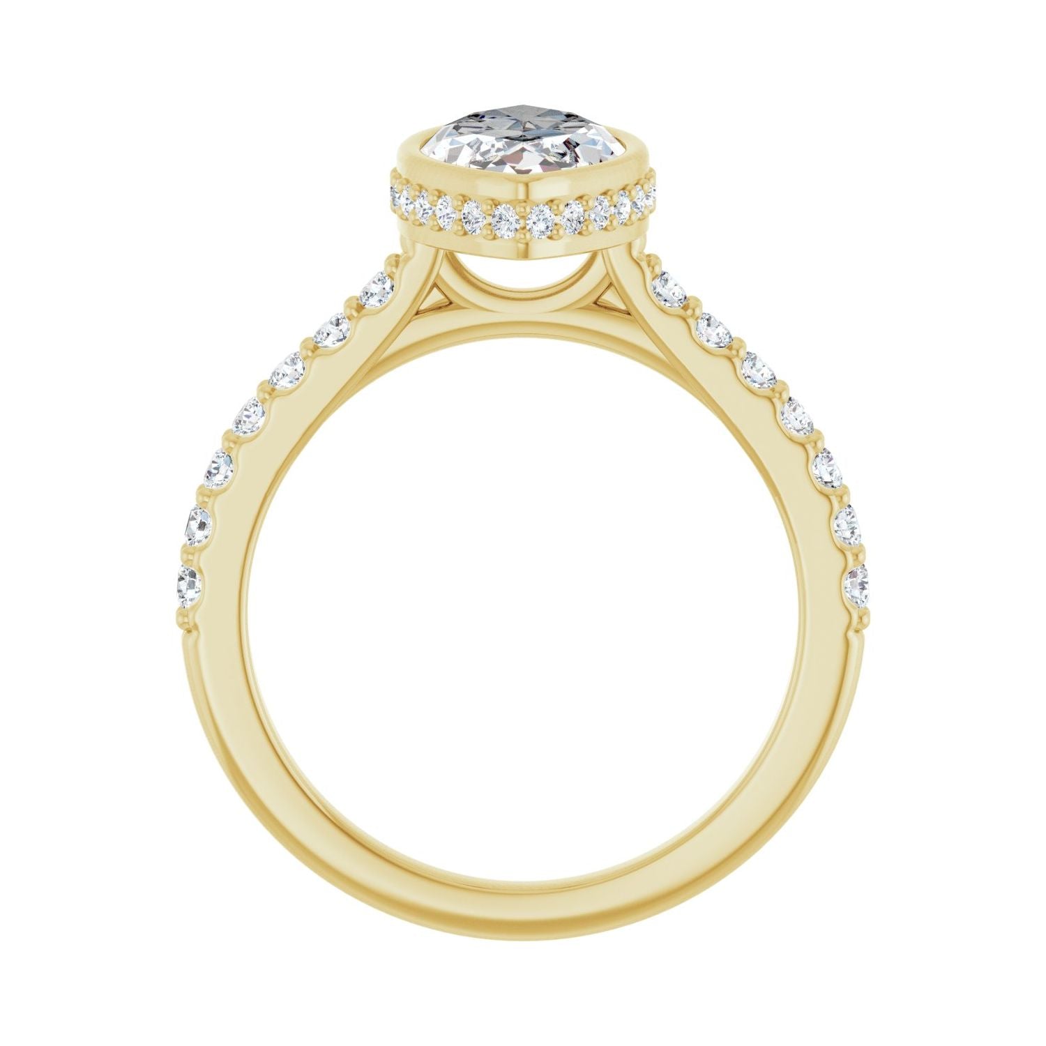 Marquise Hidden Halo-Style Engagement Ring | Metal Type=14K Yellow Gold | Center Stone Size=2 CT | Image 2